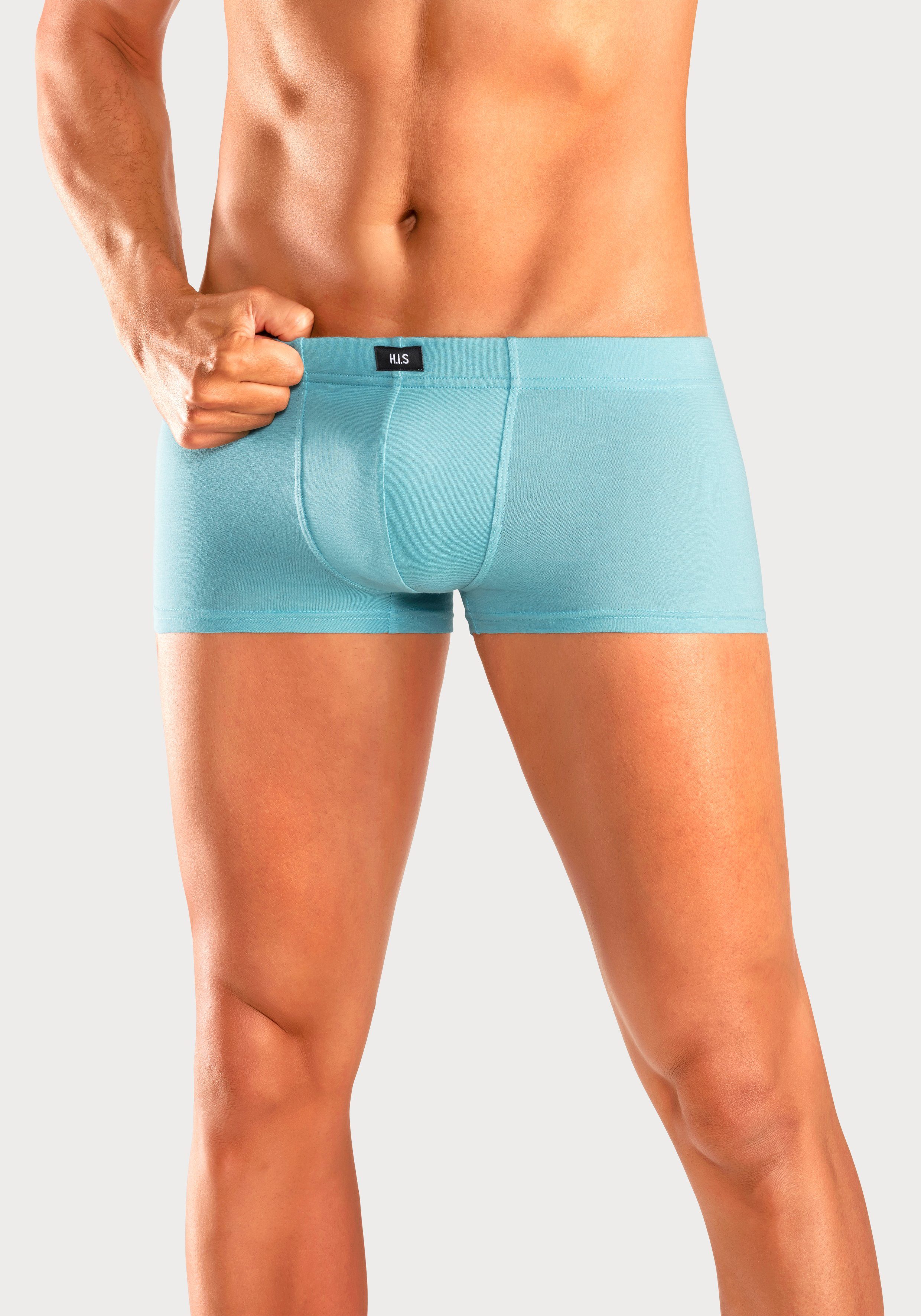 H.I.S Hipster strak zittende boxershorts van katoenstretch (set, 5 stuks) heren maat 6 blauw