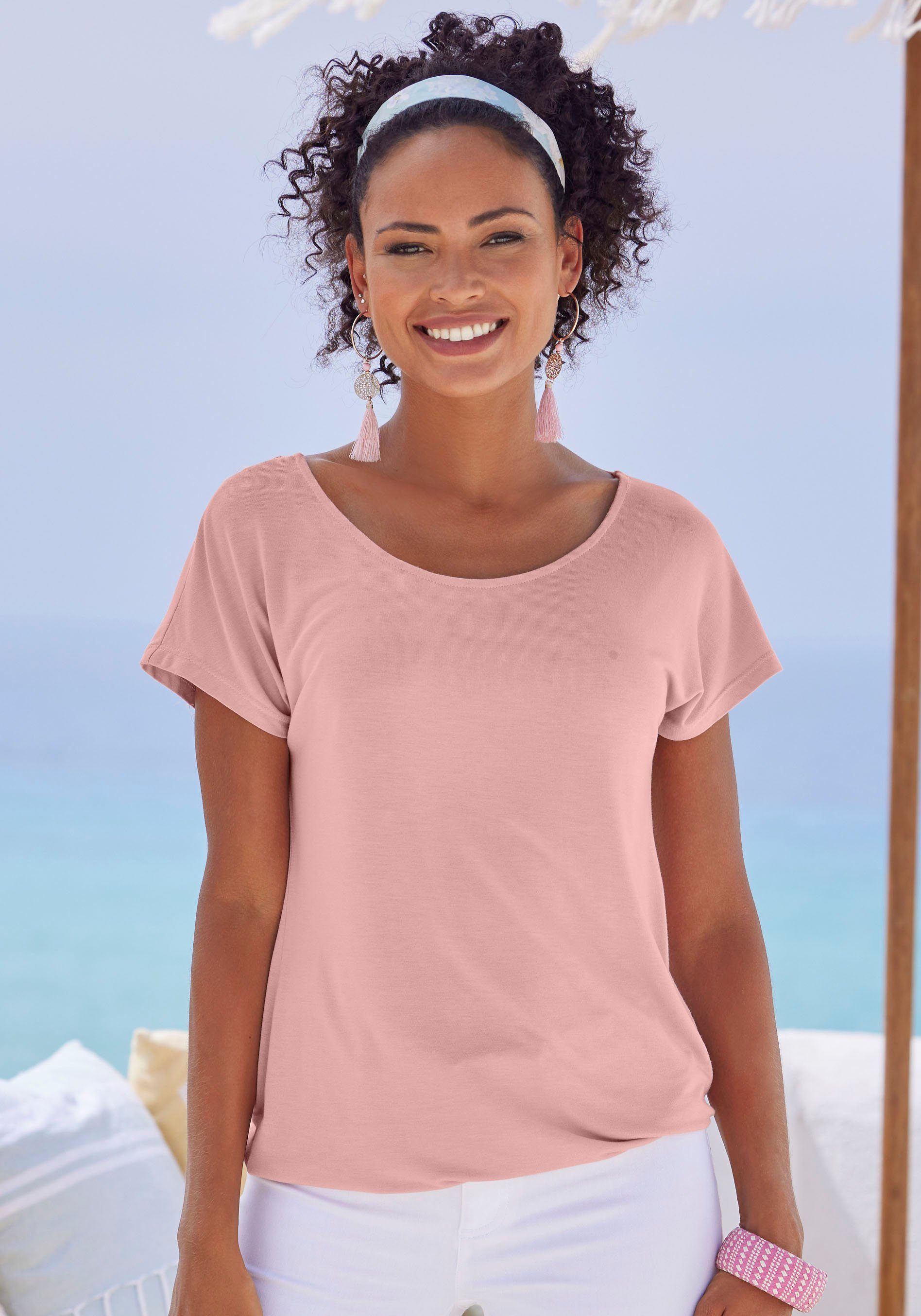 Vivance Shirt met korte mouwen Met haakwerk aan de achterkant (Set van 2) shirts maat 32/34 roze