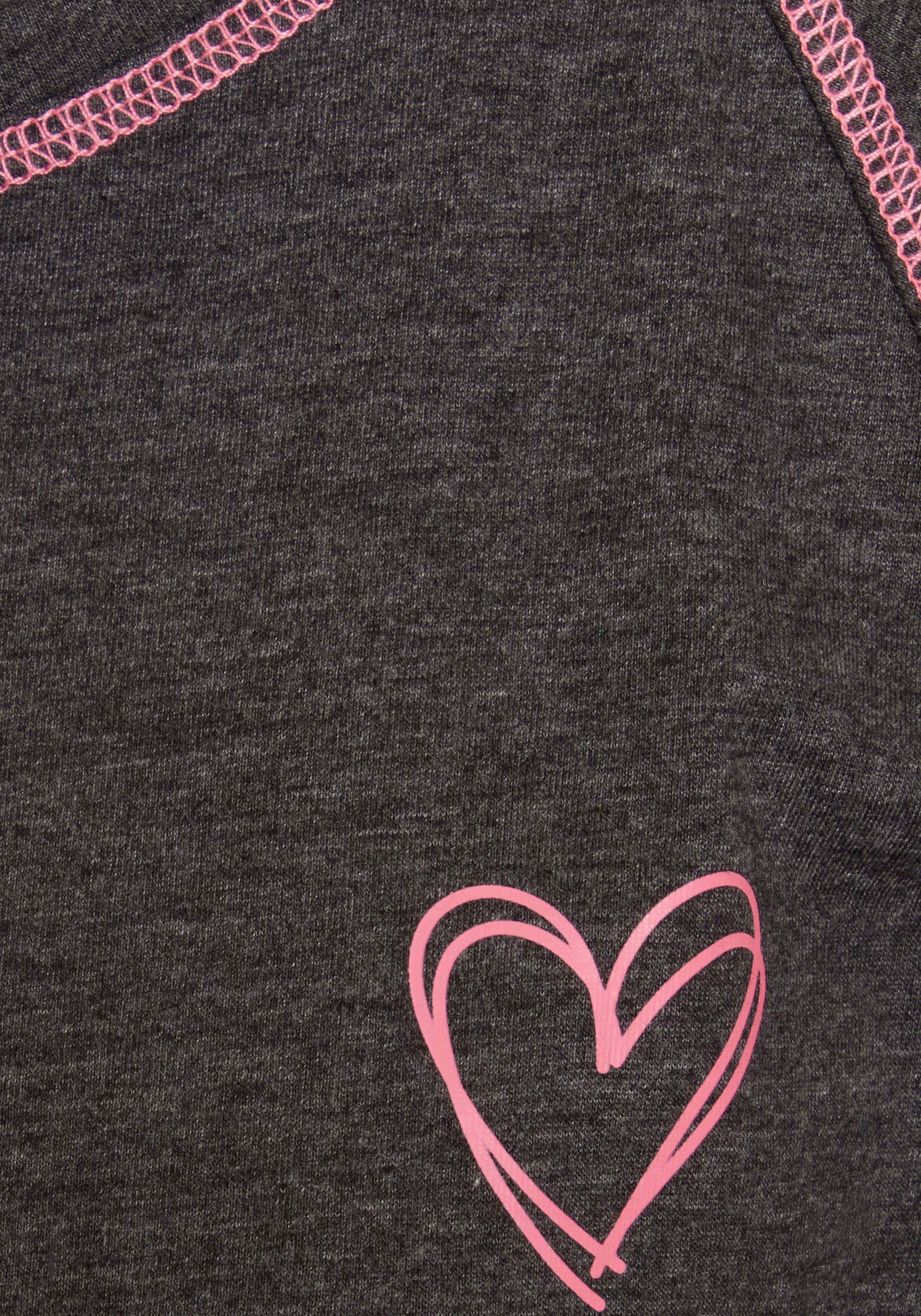 Vivance Dreams Nachthemd met decoratieve flatlock-naden in neonkleuren