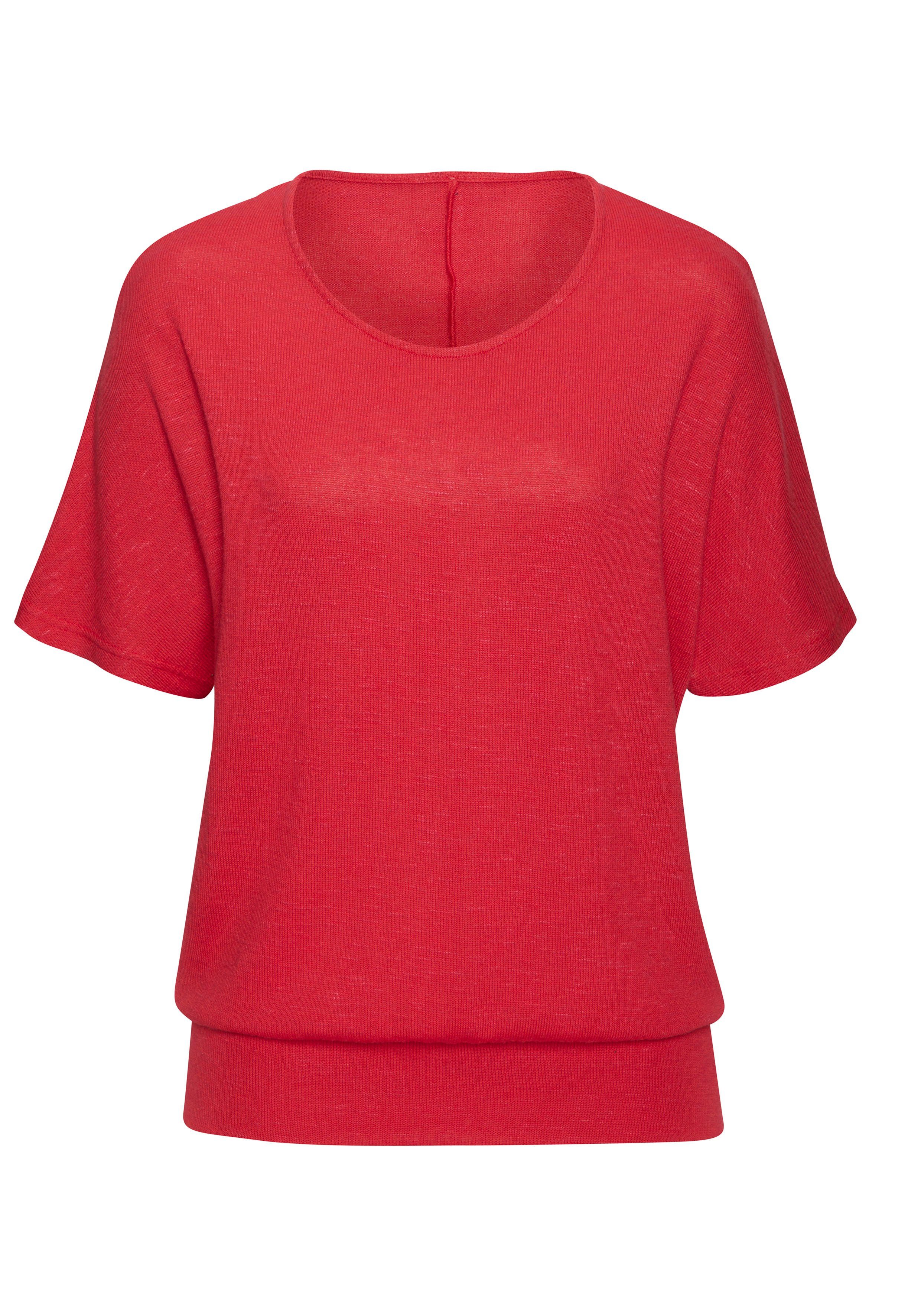 Vivance Shirt met korte mouwen Met brede tailleband van zacht viscose-fijntricot