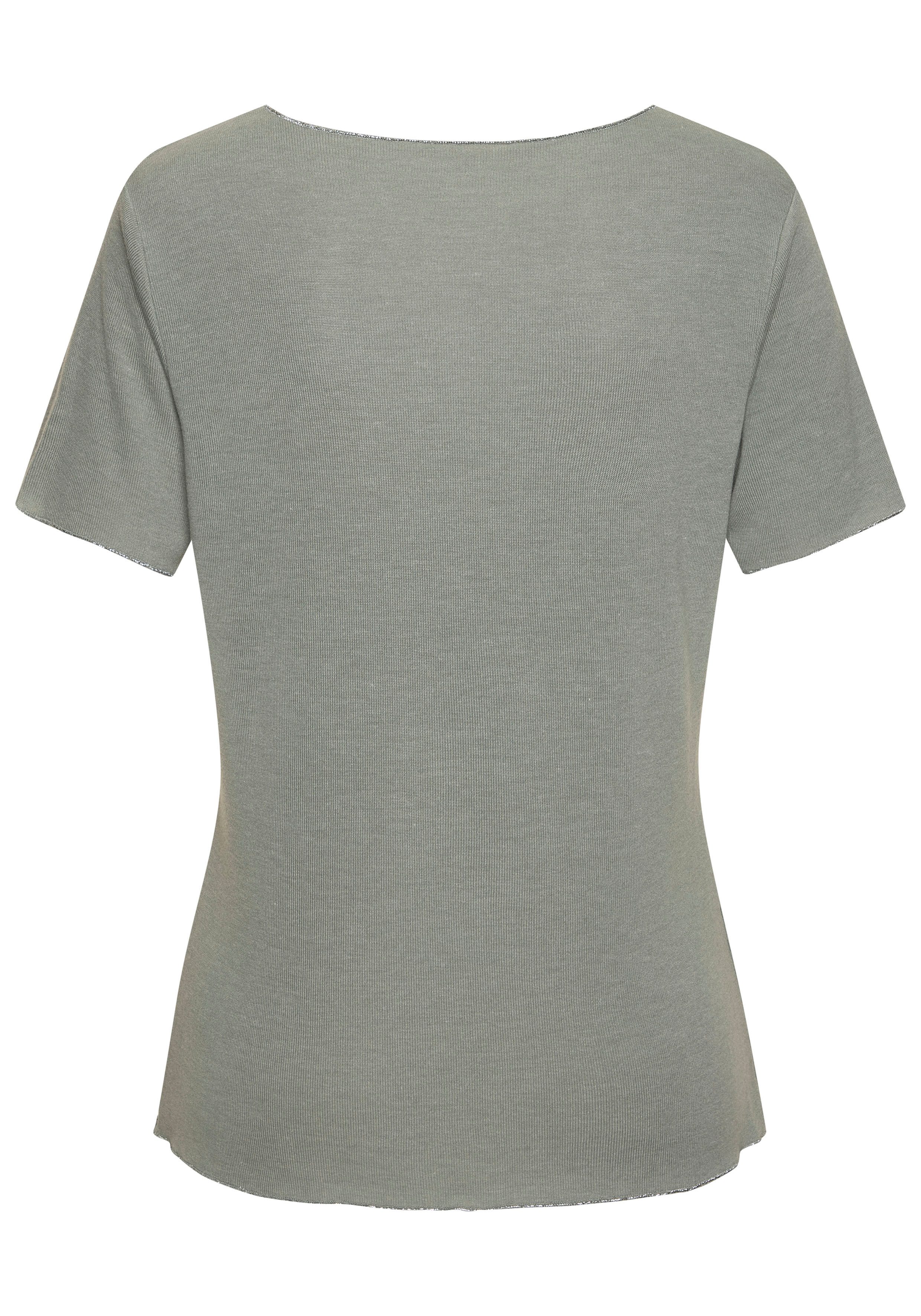 Lascana Shirt met ronde hals Met fijne glinsterende afwerking