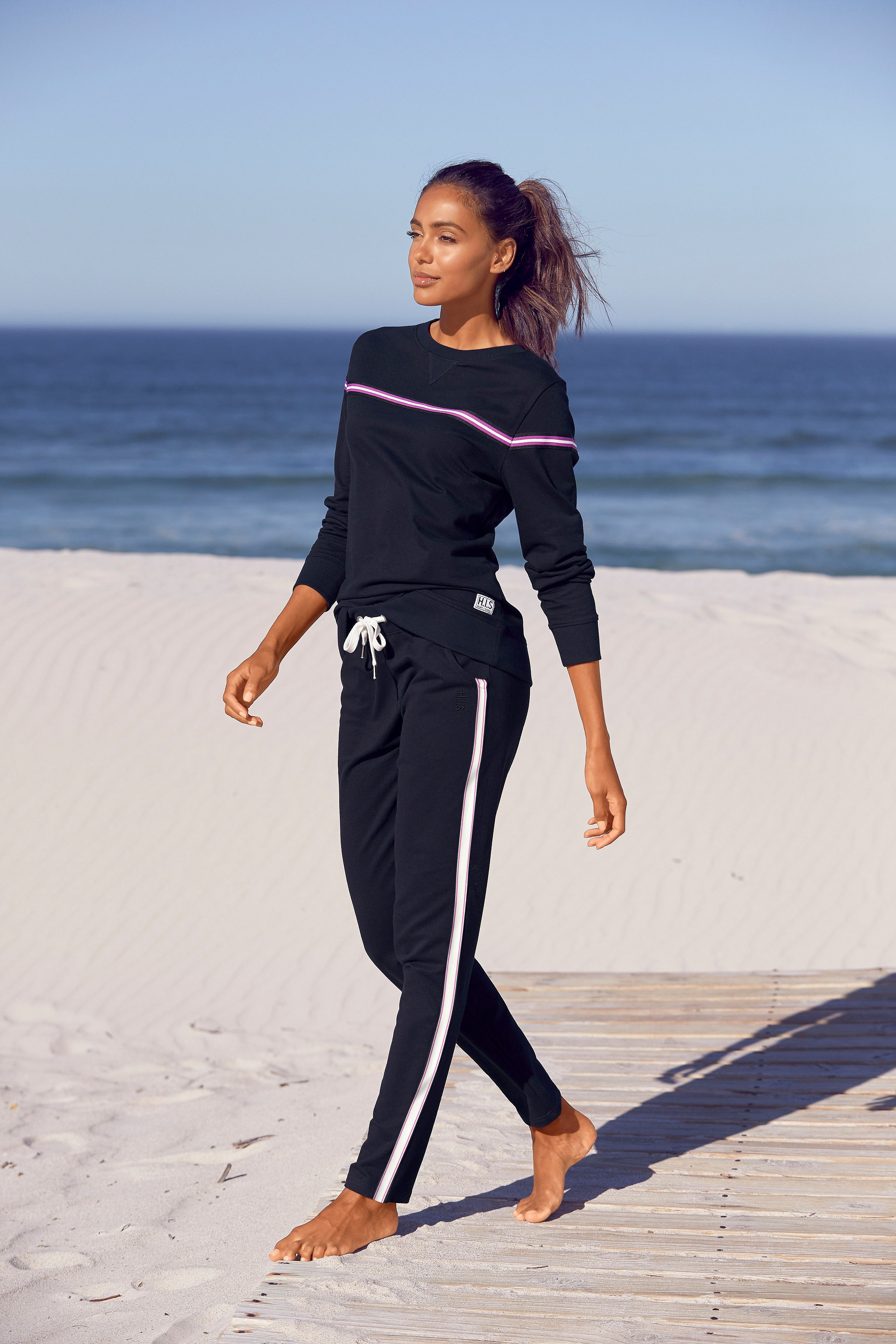H.I.S Homewearbroek -loungebroek met zijstrepen en insteekzakken, loungewear