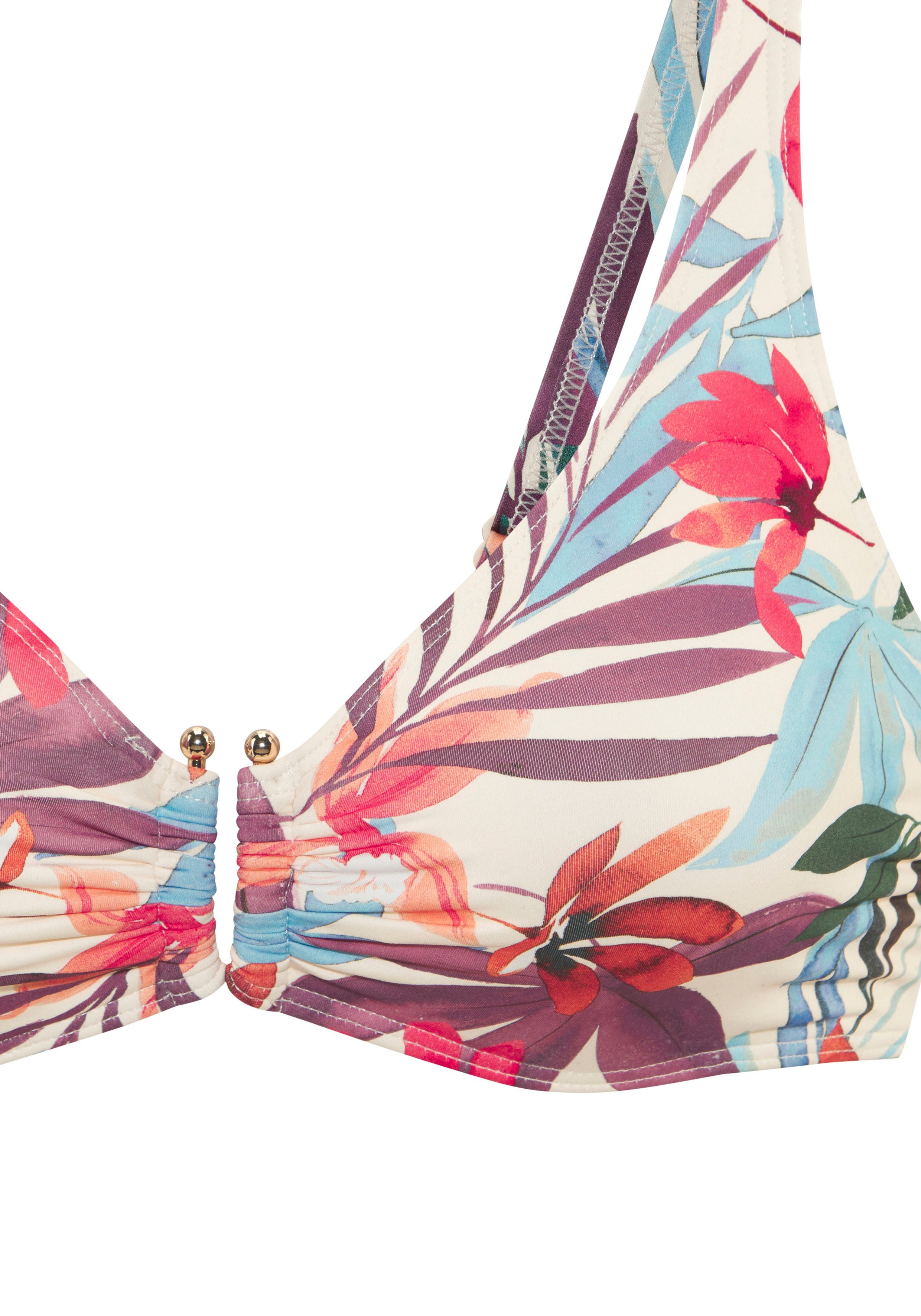 Lascana Beugelbikinitop Imani met zomerse bladerenprint