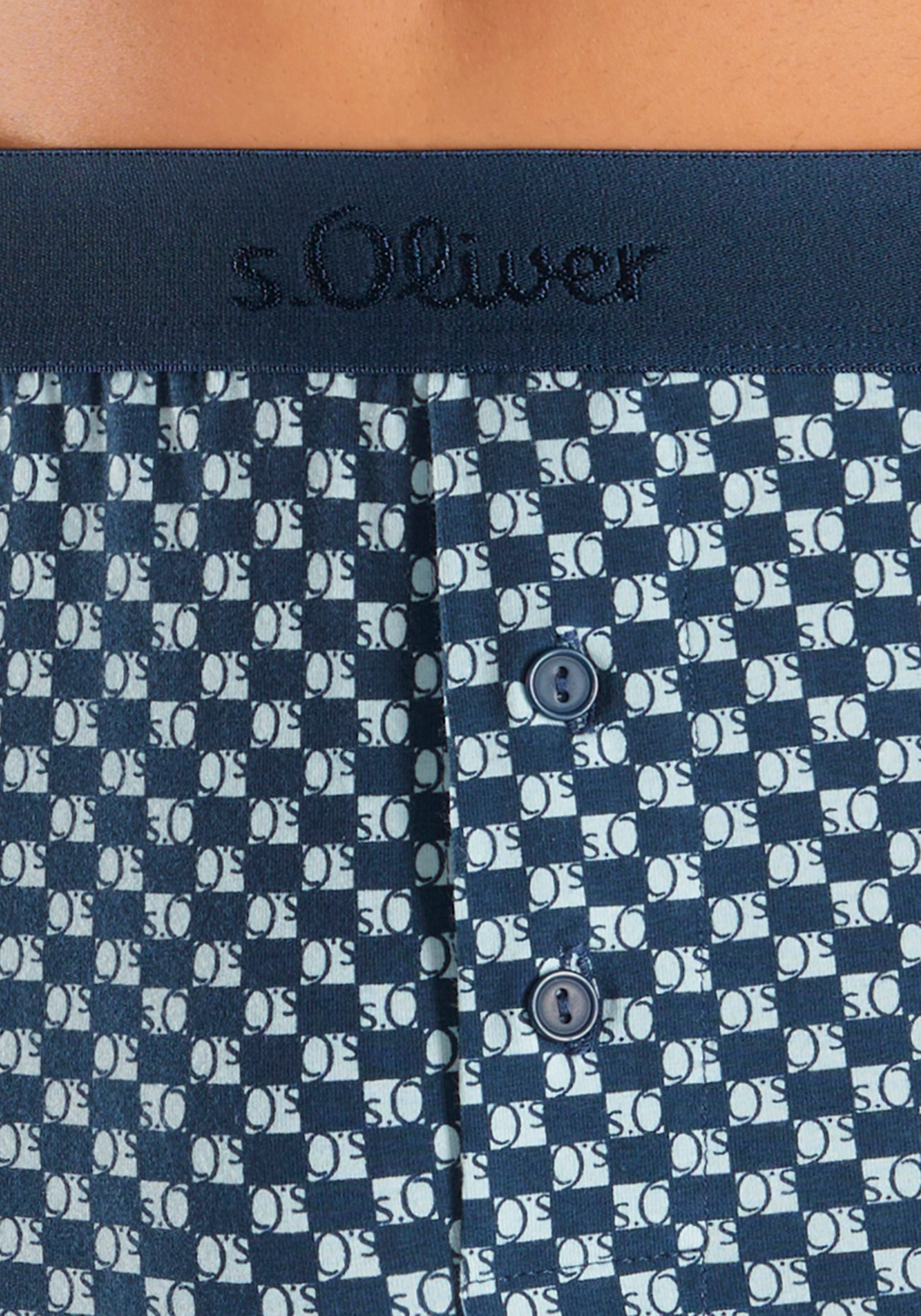 s.Oliver RED LABEL Beachwear Wijde boxershort unikleur en gedessineerd (set, 2 stuks)