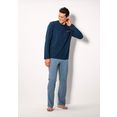 schiesser pyjama gedessineerde broek blauw