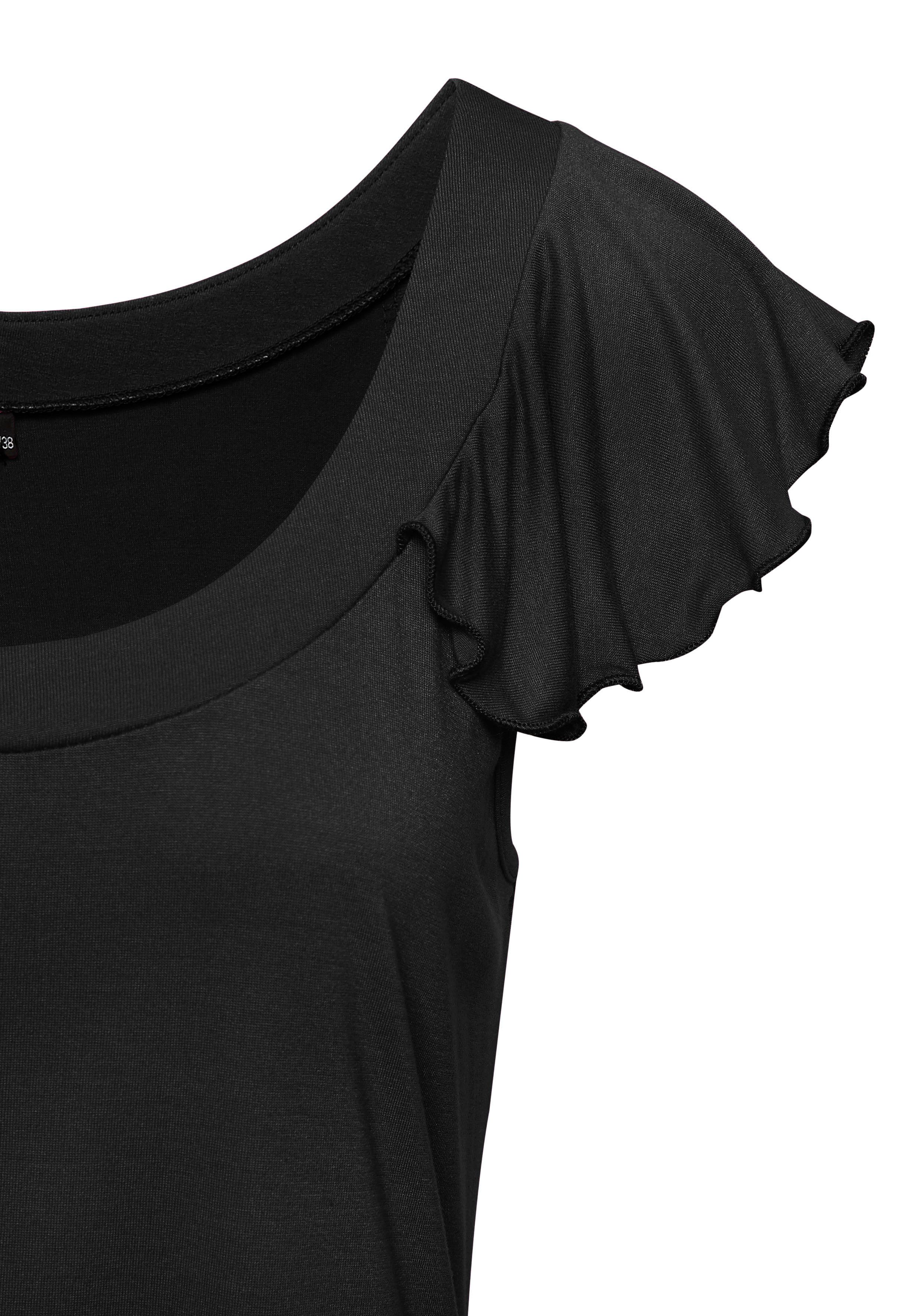 Vivance Shirt met ronde hals met speelse volants van zacht jersey, zomers