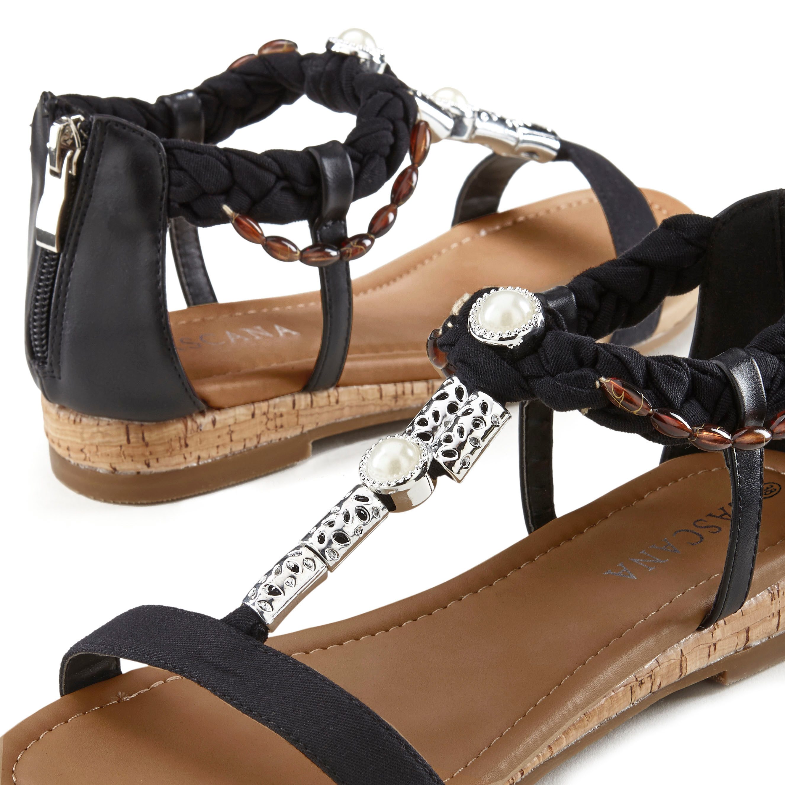 Lascana Sandalen Sandalette, zomerschoen met sieraandeel VEGAN