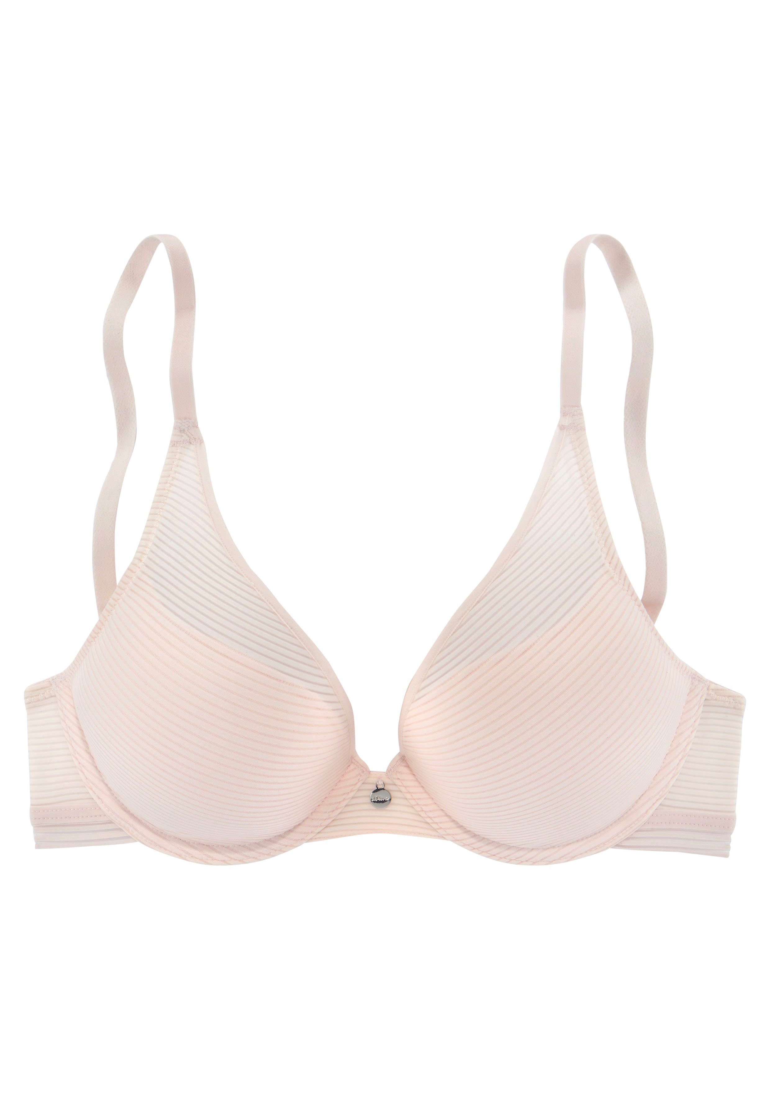 s.Oliver RED LABEL Beachwear Push-up-bh Zoè gemaakt van modieus mesh in een gestreepte look