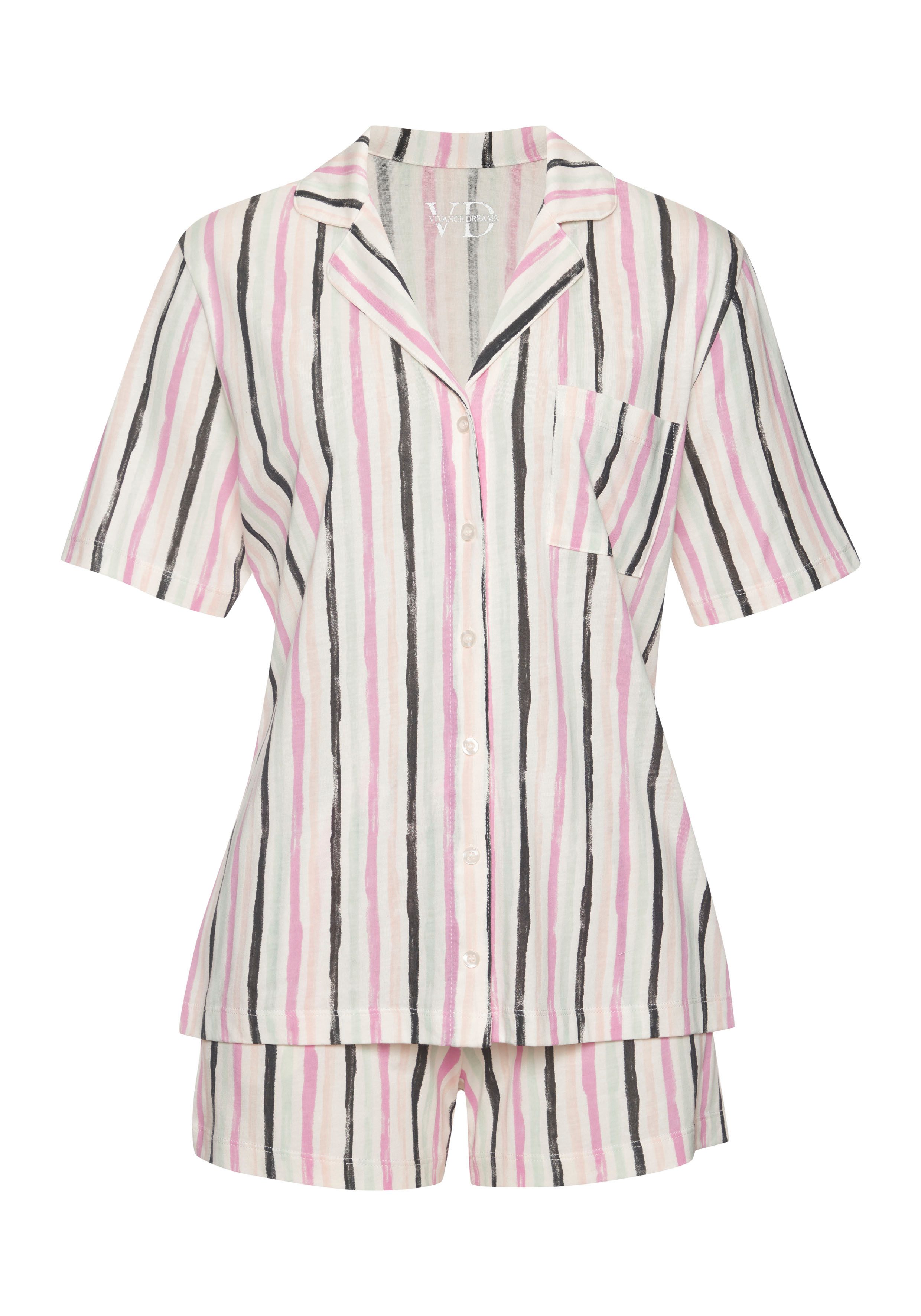 Vivance Dreams Shortama met aquarel patroon (2-delig)