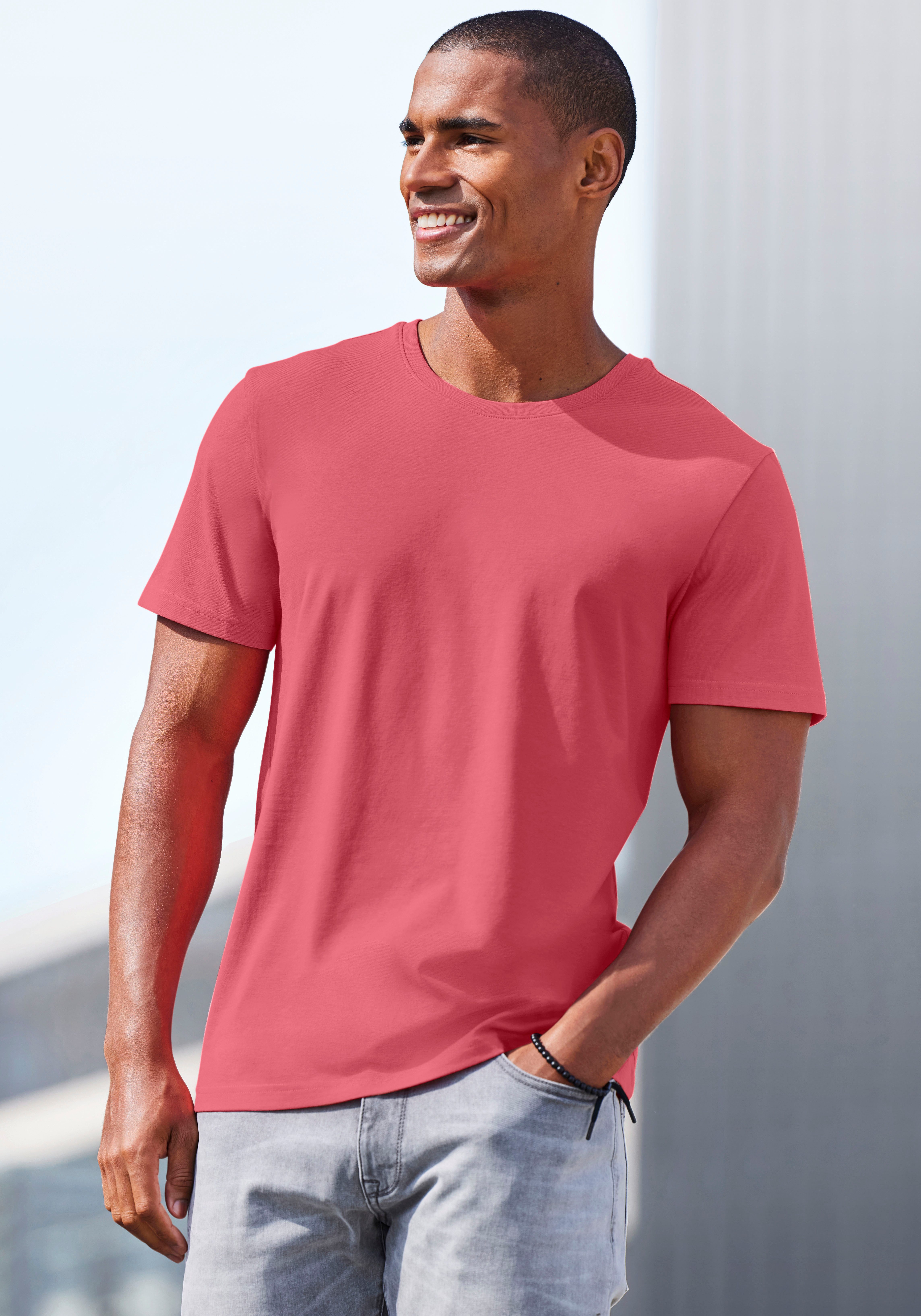 AUTHENTIC LE JOGGER T-shirt Vrijetijdsshirt van 100% katoen (set, 2) heren maat L (52/54) wit