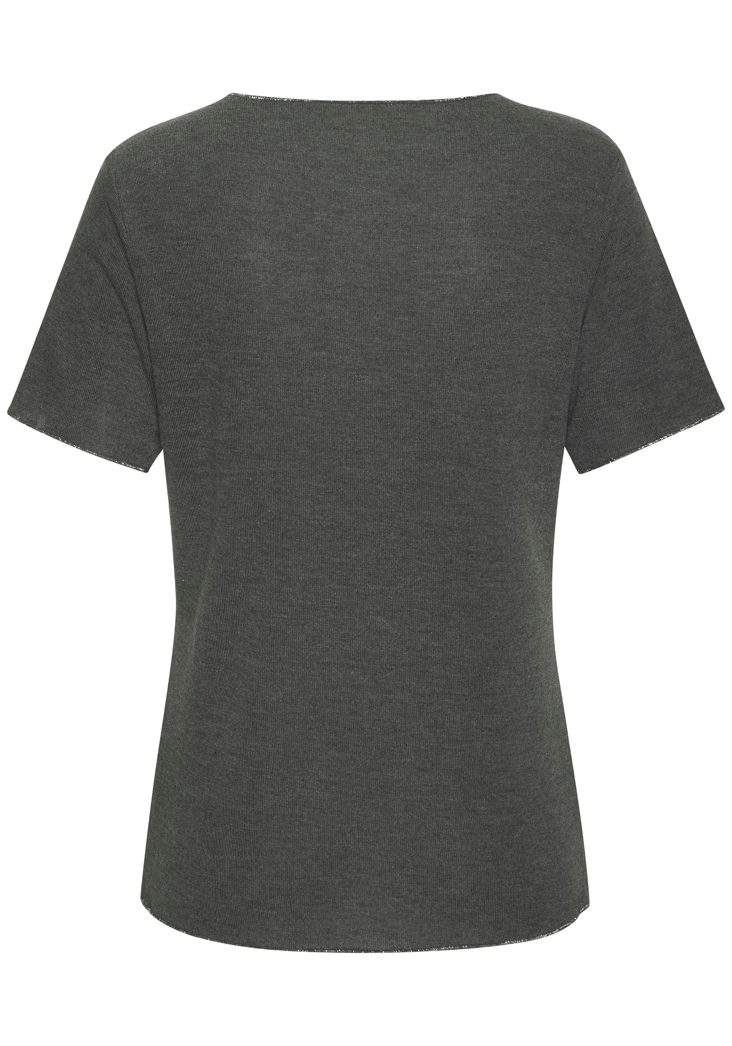 Lascana Shirt met ronde hals Met fijne glinsterende afwerking