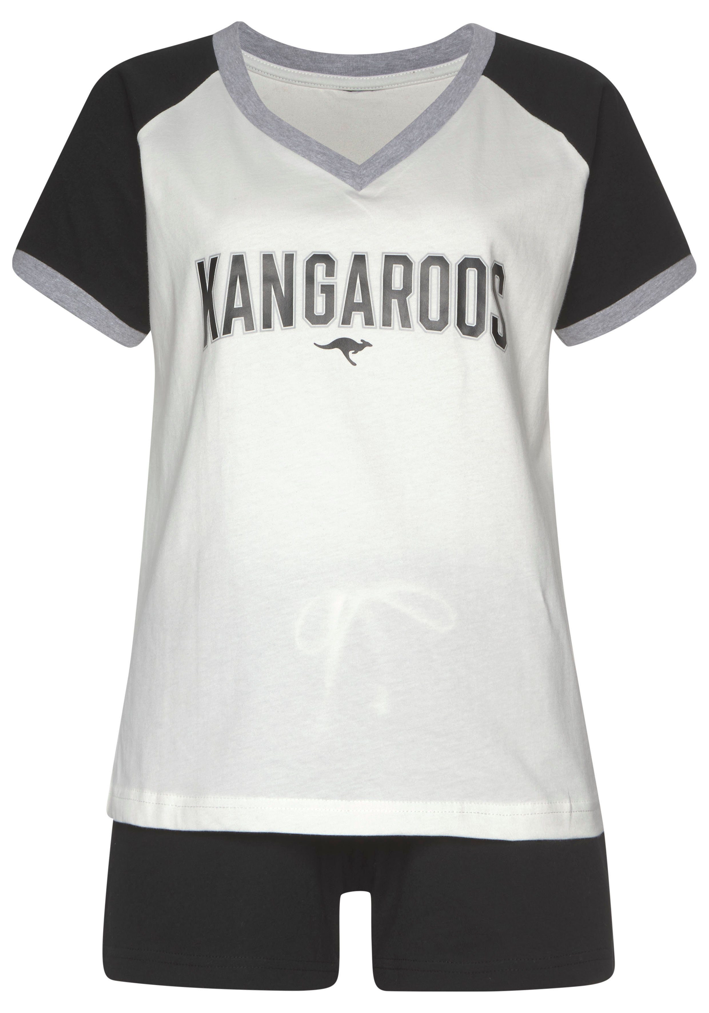 KangaROOS Shortama met contrastkleurige raglanmouwen (2-delig, 1 stuk)