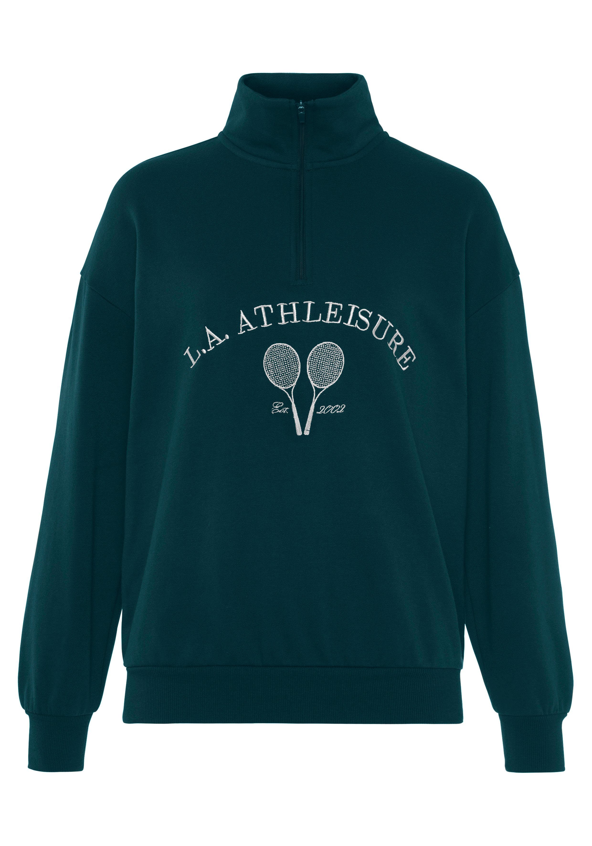 active by Lascana Sweatshirt Tennis met staande kraag en ritssluiting