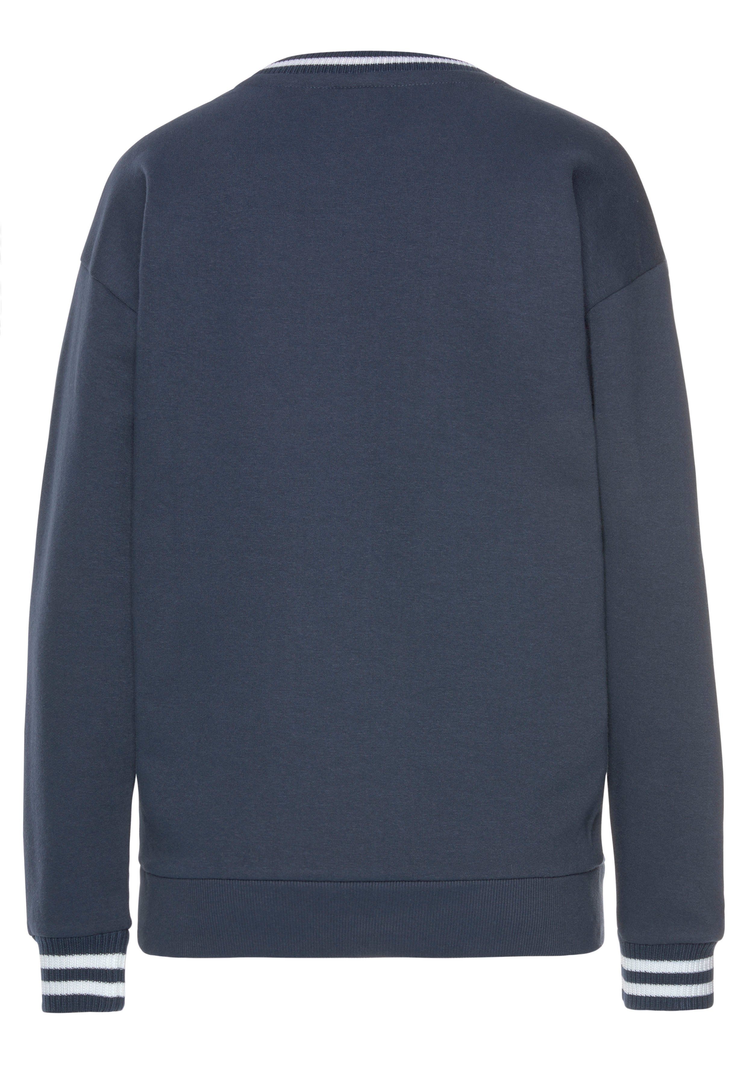 Buffalo Sweatshirt met contrast-ribboord en print, loungepak