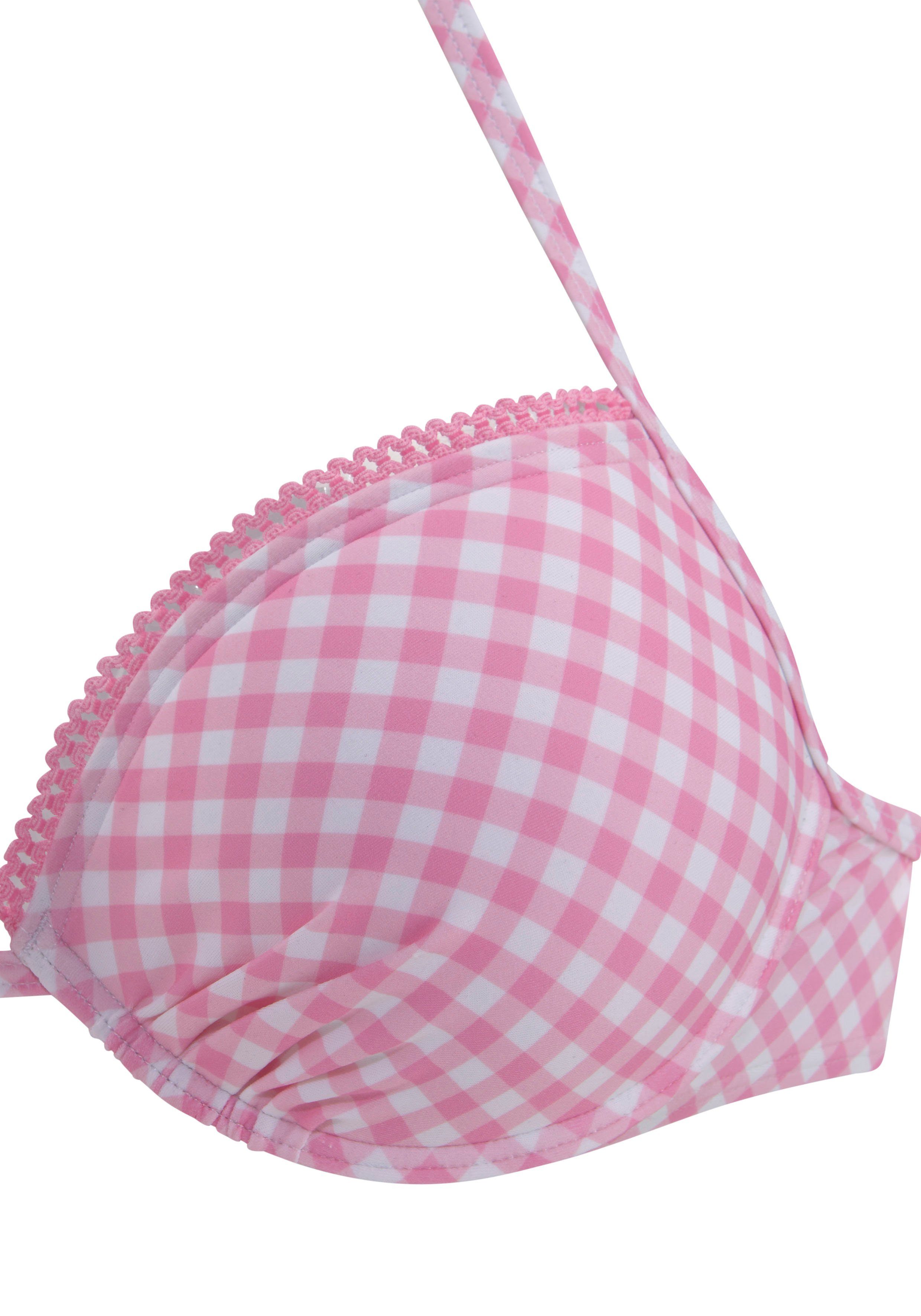 Buffalo Push-upbikinitop Geruit met sierrand