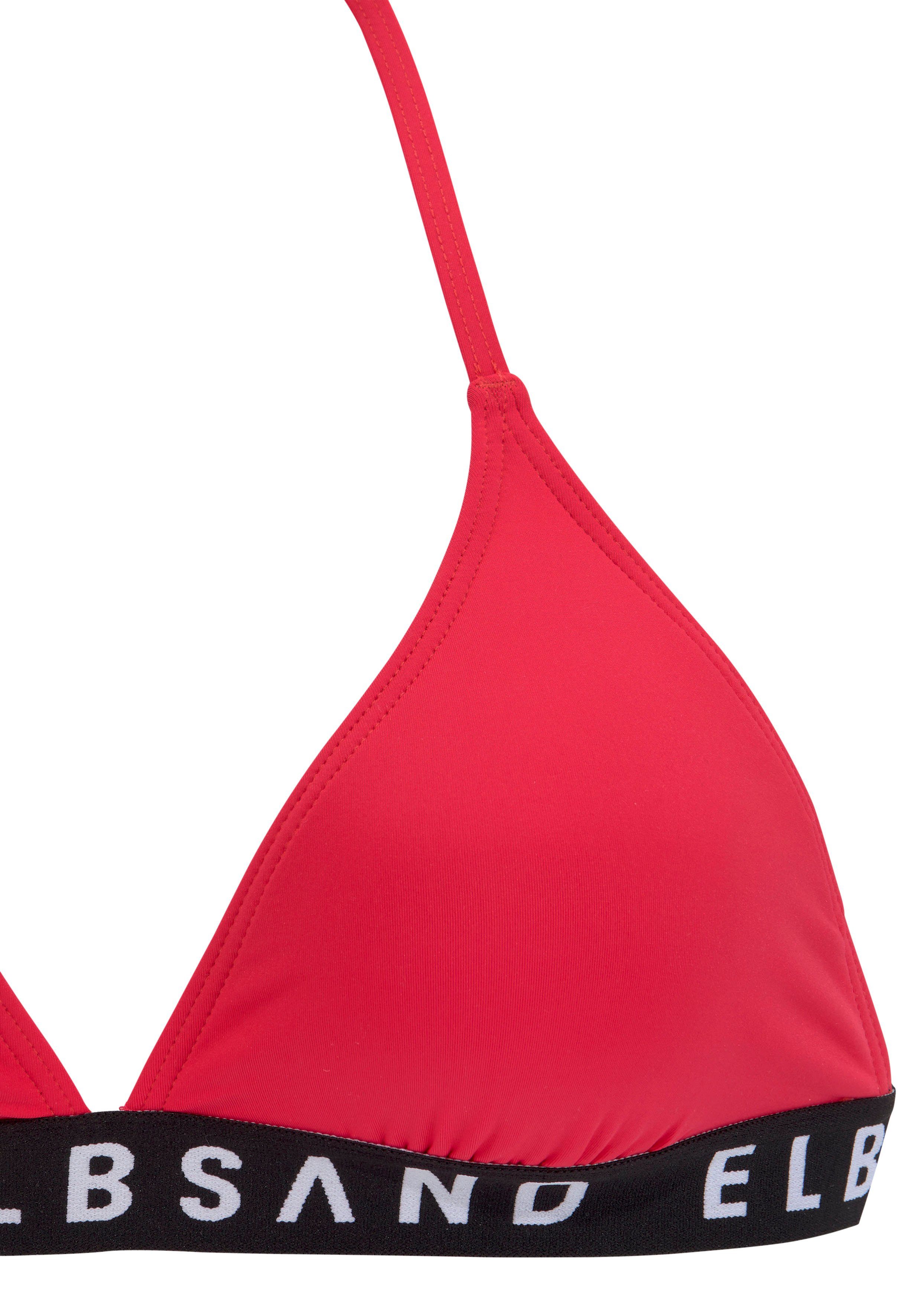 Elbsand Triangelbikini met merkopschriften in contrastkleur