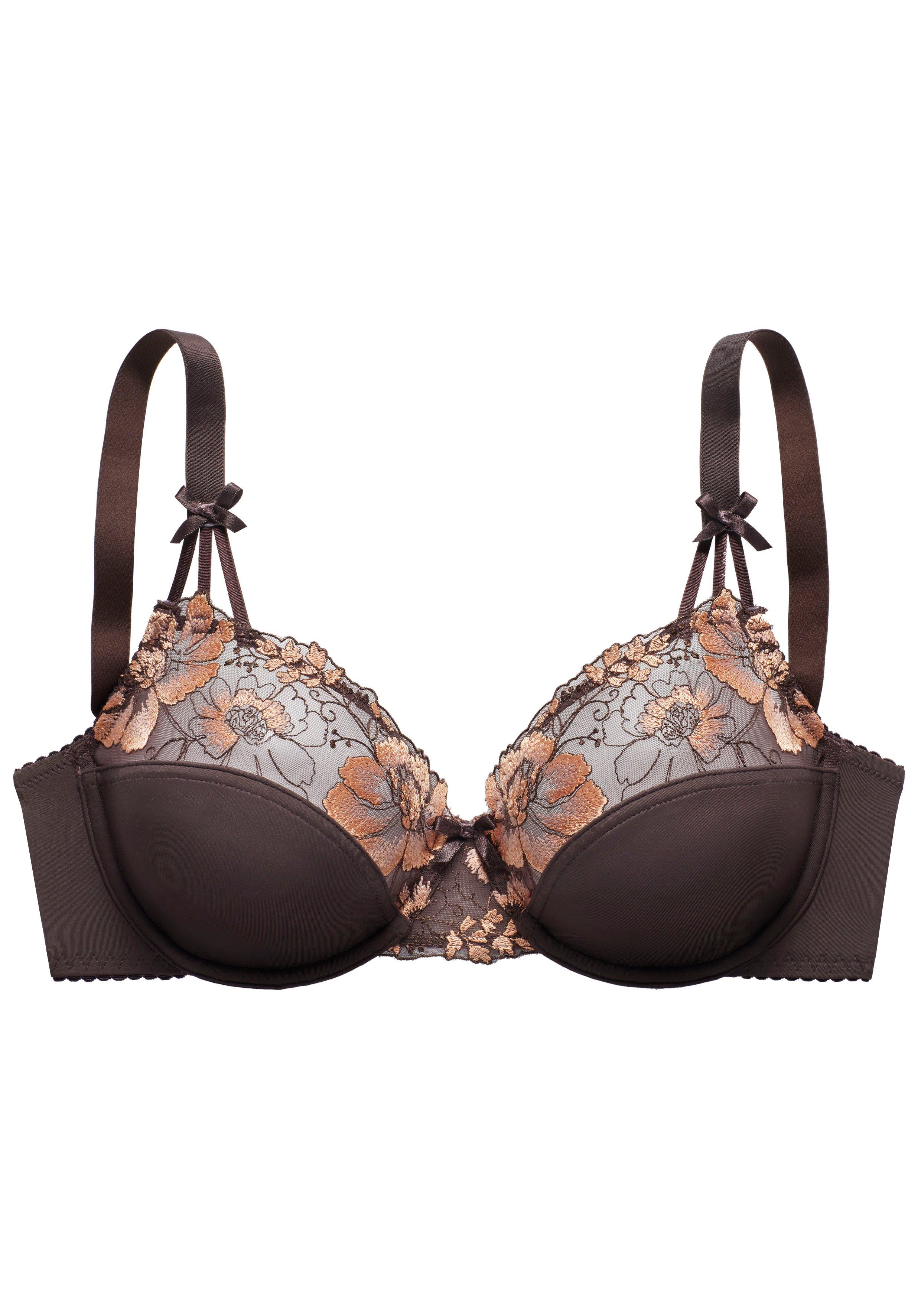 Nuance Beugel-bh met elegante geborduurde kant en mooie decoratieve bandjes, lingerie