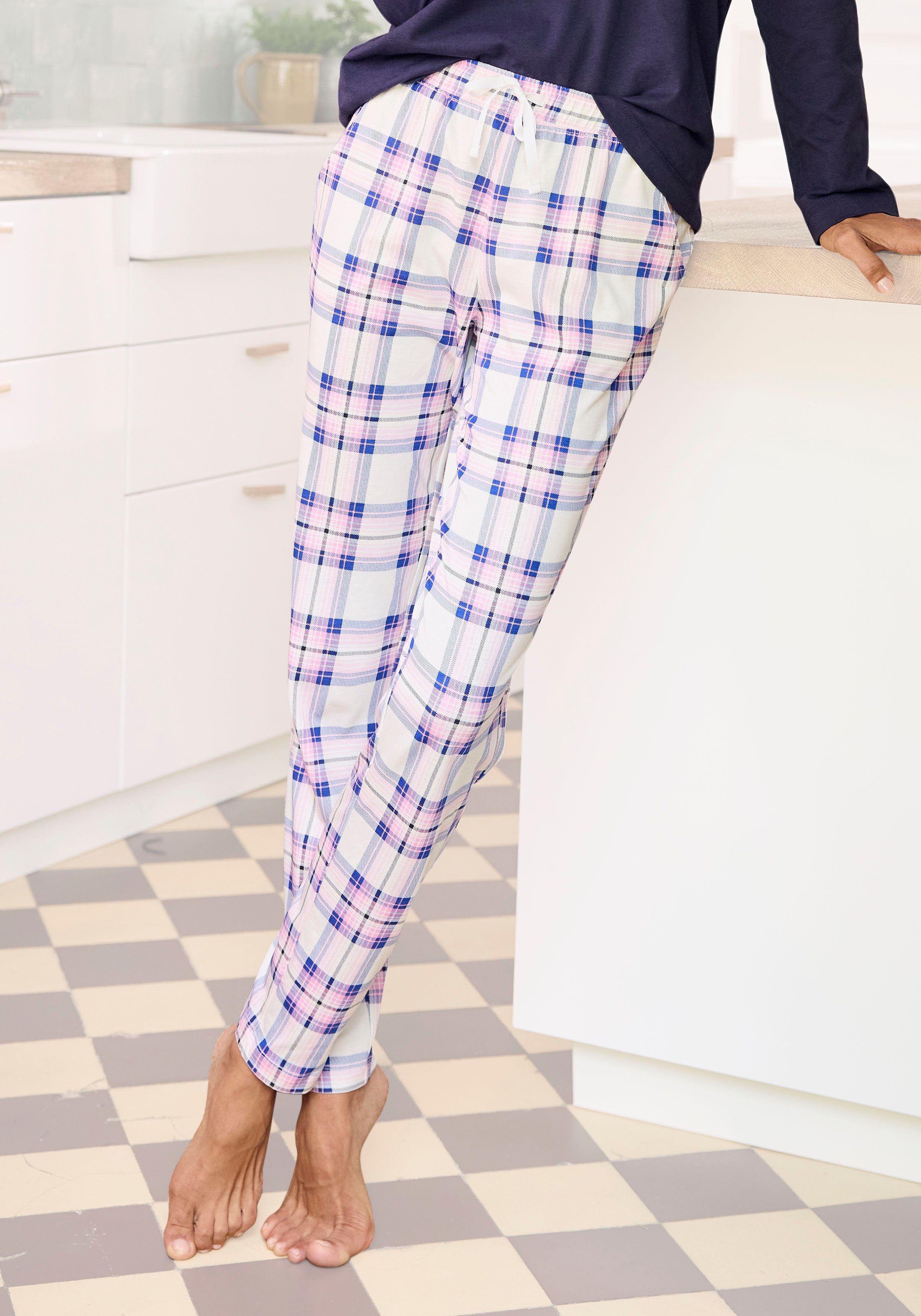 s.Oliver RED LABEL Beachwear Pyjamabroek met alloverdruk, met ribband (1-delig)