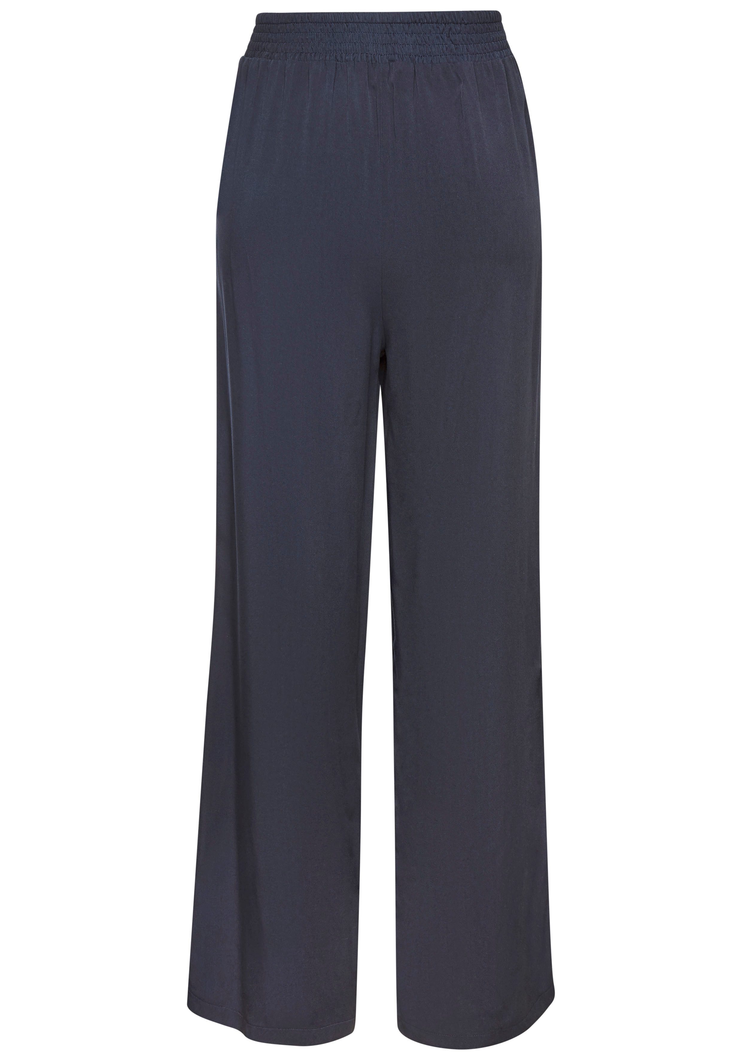 Vivance Palazzobroek met sierketting, plooibroek, instapbroek, elegant