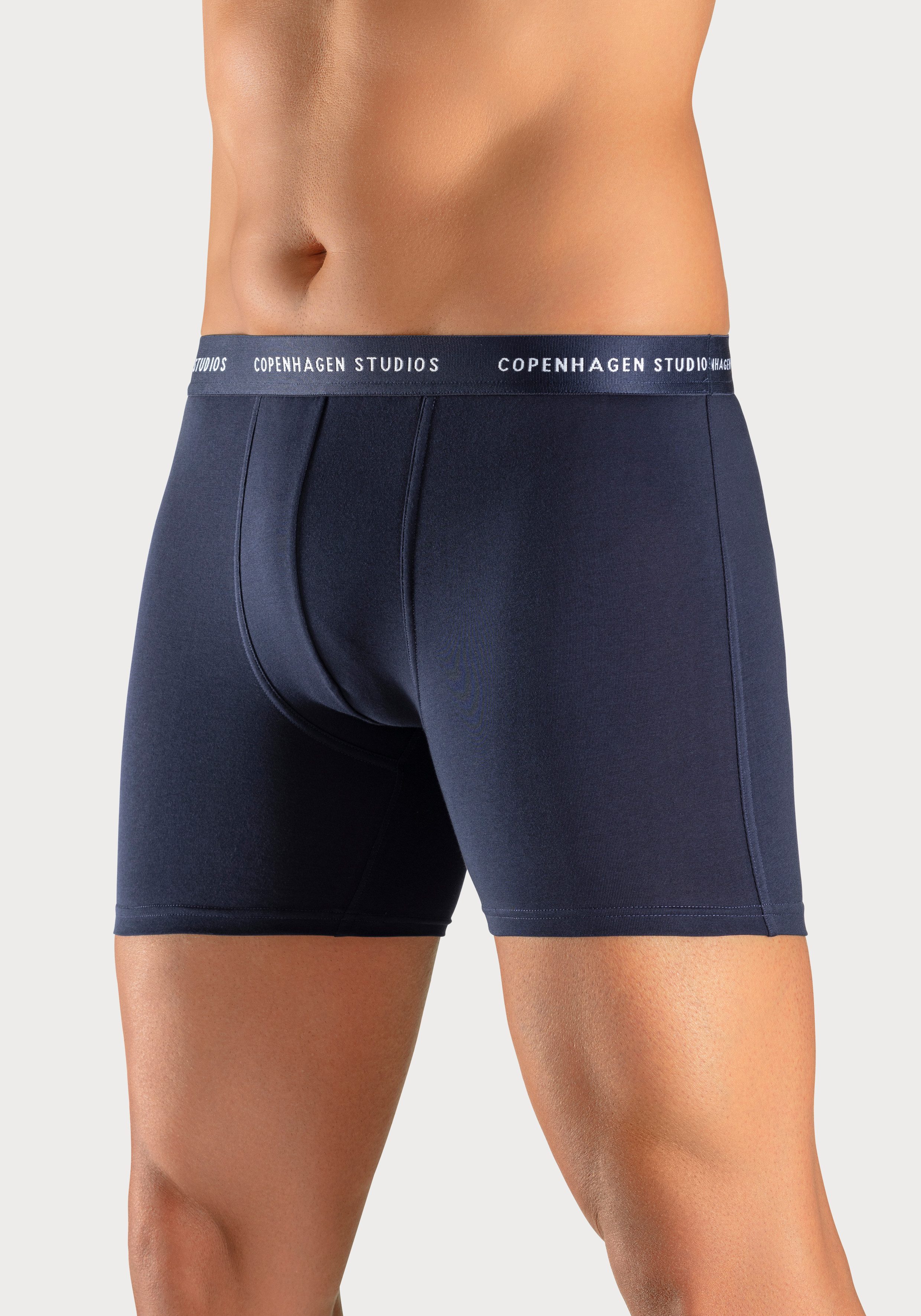 Copenhagen Studios Boxershort voor heren met langere pijpen en logo-tailleband (3 stuks)