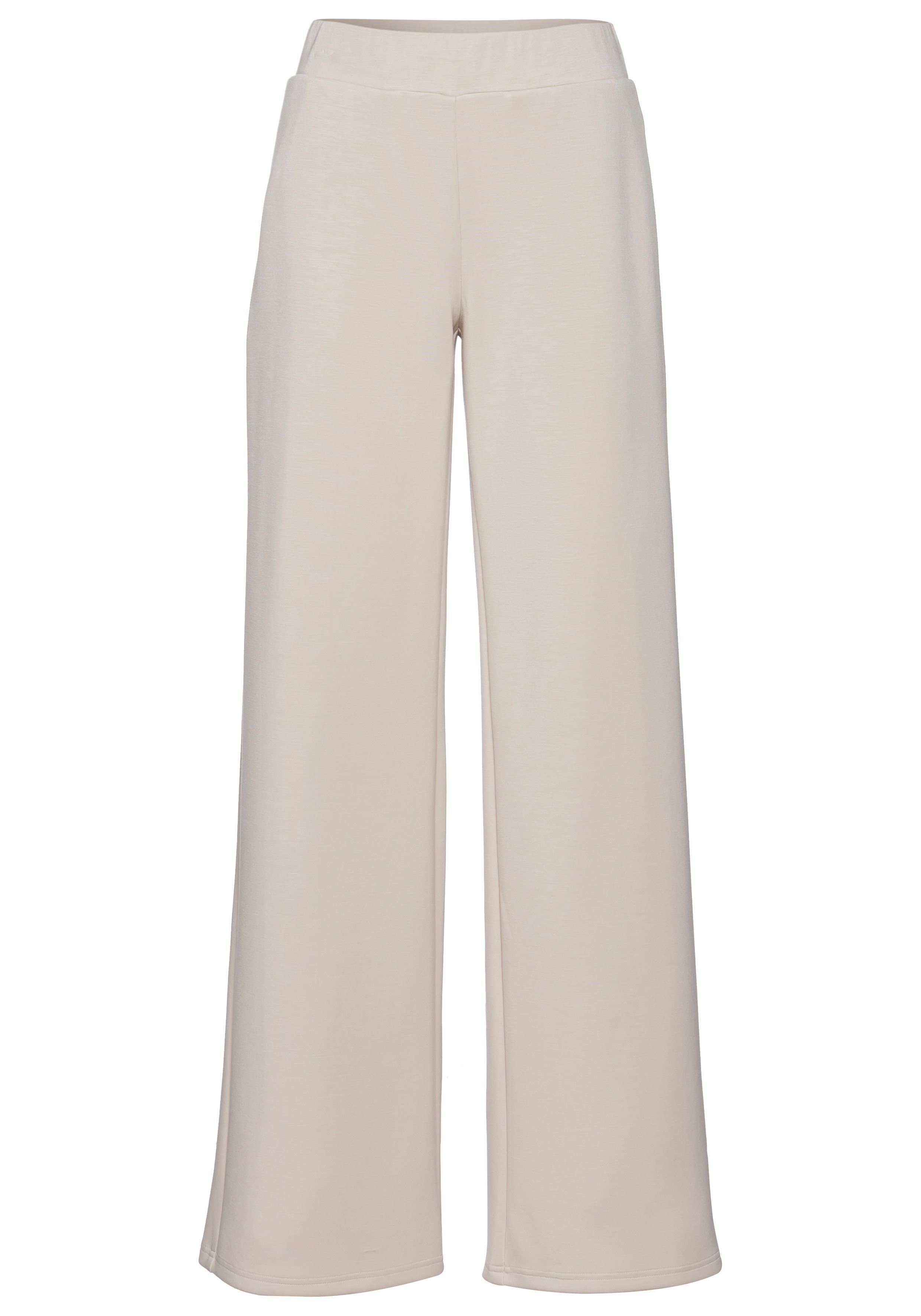 French Connection Sweatbroek met wijde pijpen lounge broeken maat 40/42 beige