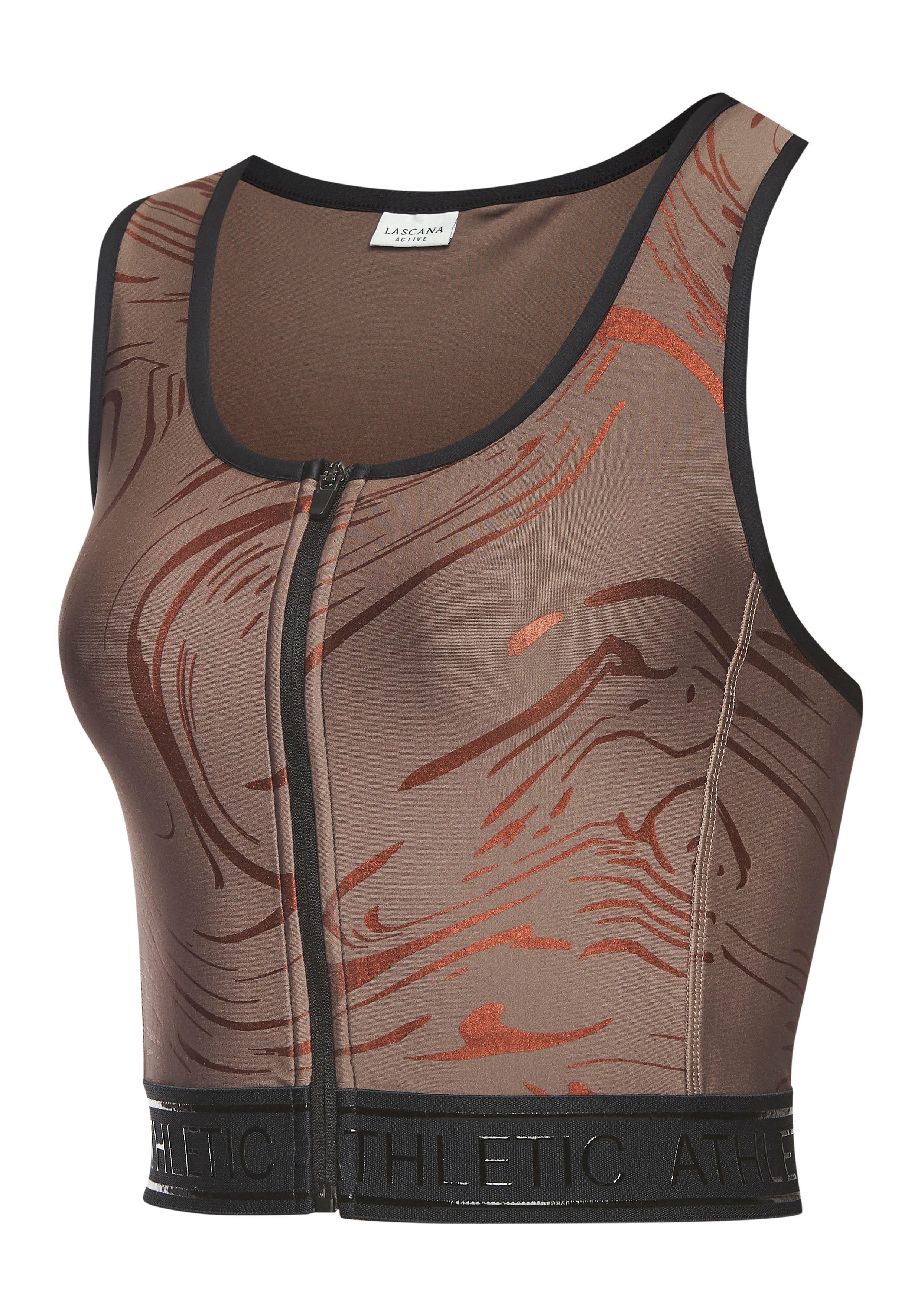 active by Lascana Functionele top Glanzende 3D-tekst op de tailleband