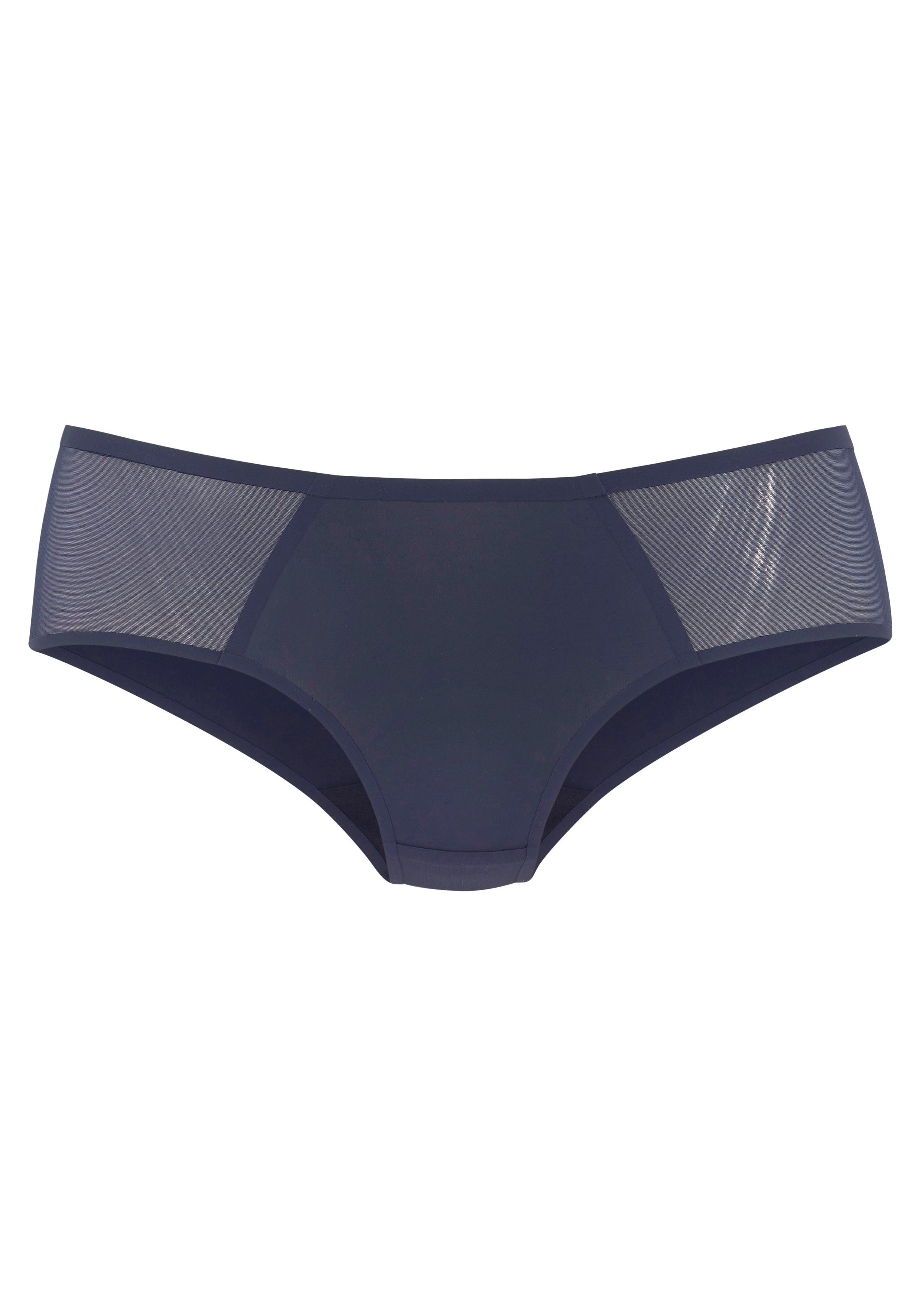 s.Oliver RED LABEL Beachwear Hipster Louise met mesh-inzetten opzij hipsters maat 32/34 blauw