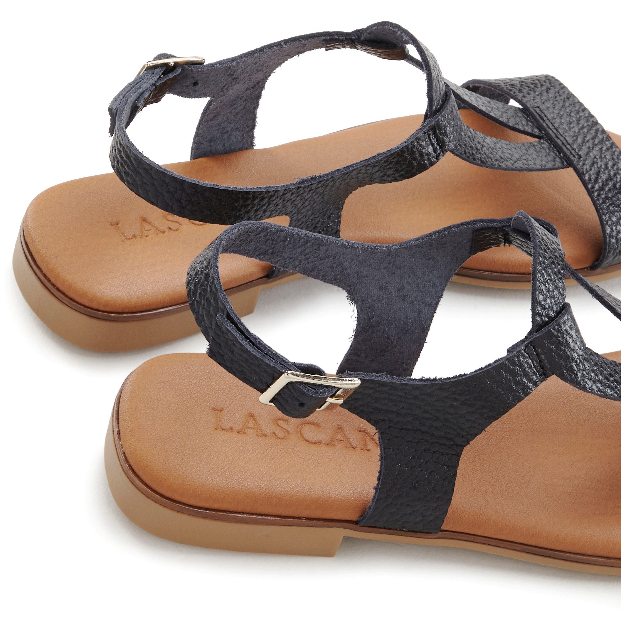 Lascana Sandalen Zomerschoen Sandalette, zomerschoen van hoogwaardig leer in metallic-look