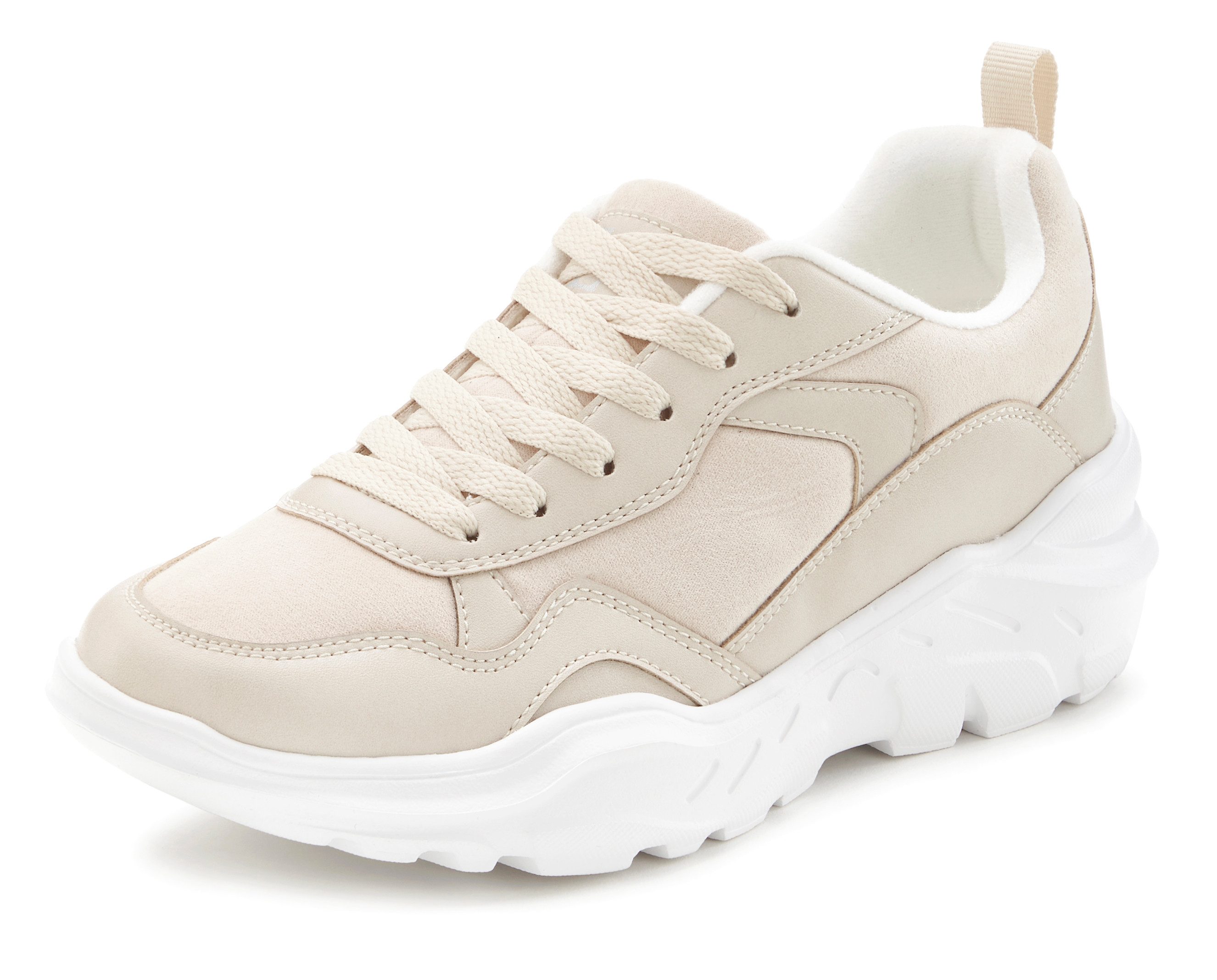 Lascana Sneakers Lage schoen, sportschoen, lichte chunky zool, zachte binnenzool VEGAN