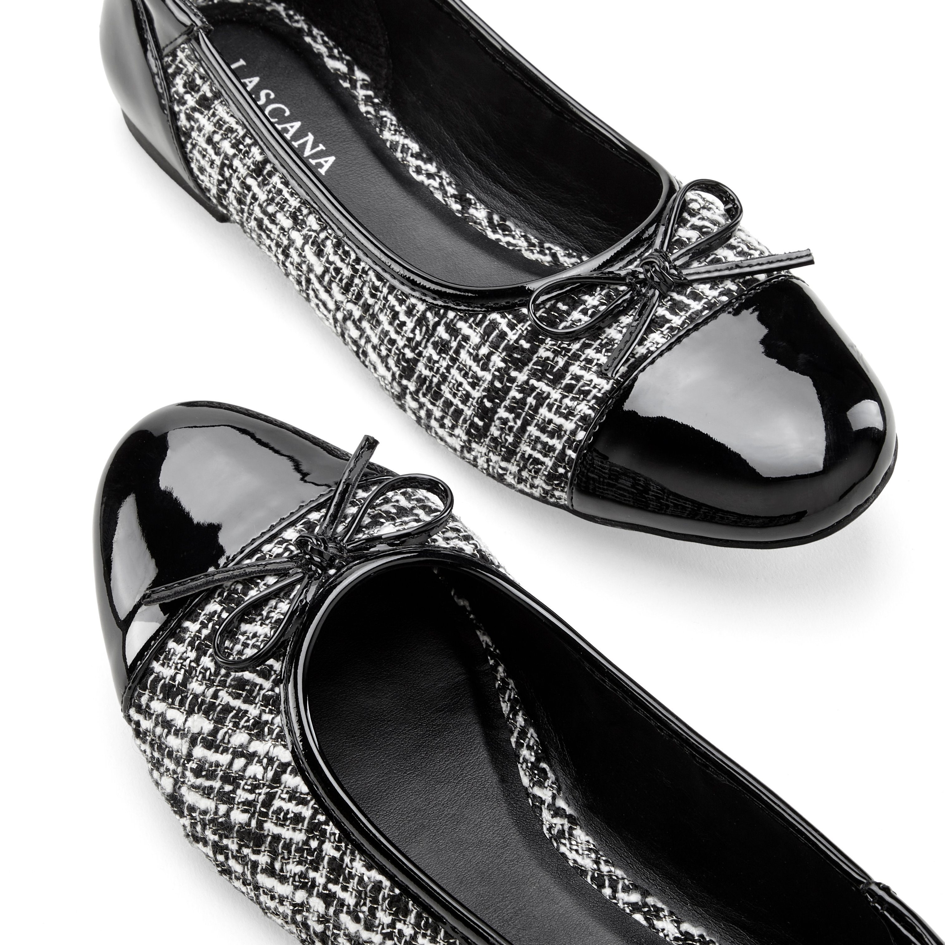 Lascana Ballerina's Slip-in ballerina in houndstooth-look, vrijetijdsschoen, slipper, slip-in, lage schoen vegan