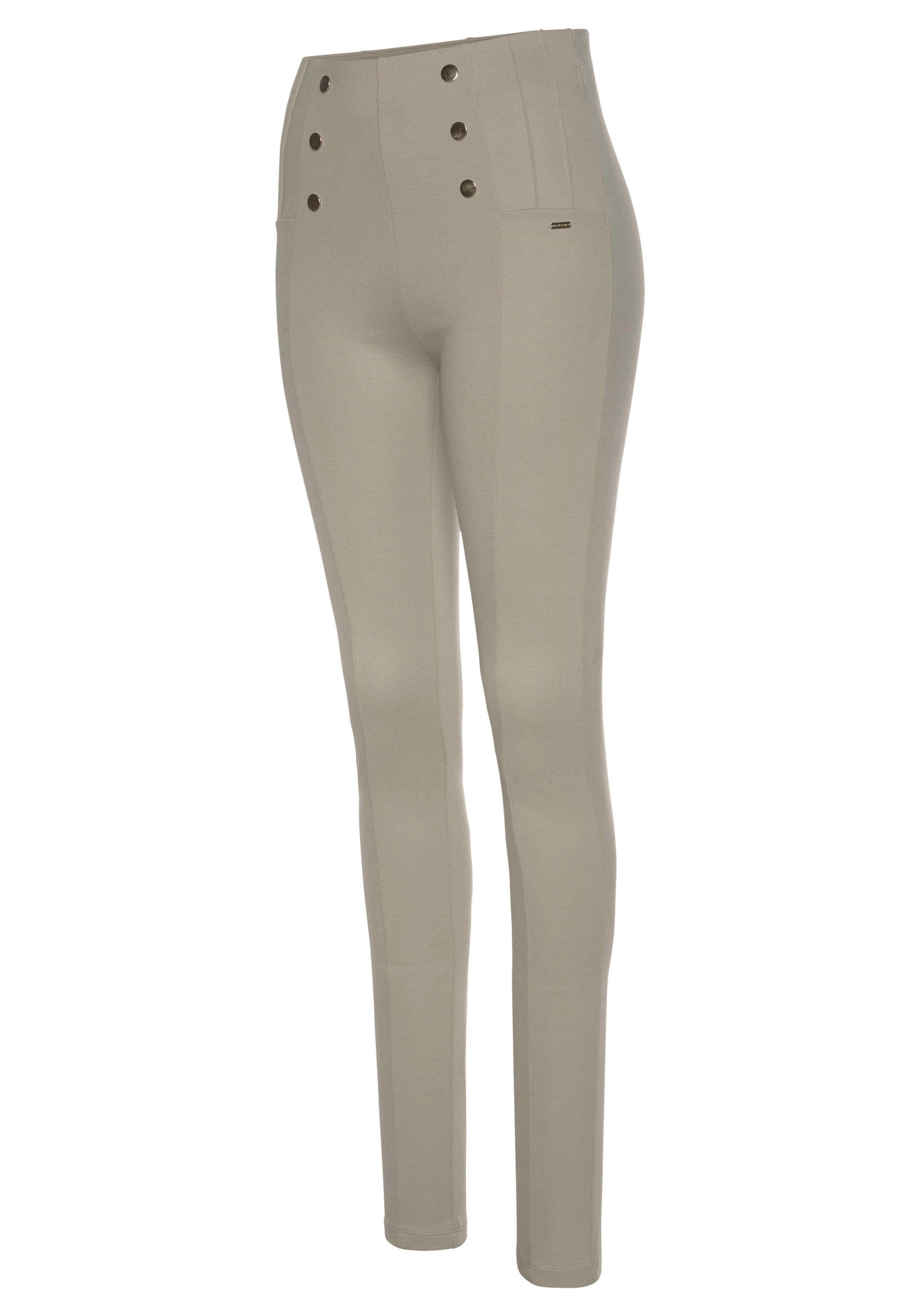 Lascana Highwaist legging met decoratieve knopen