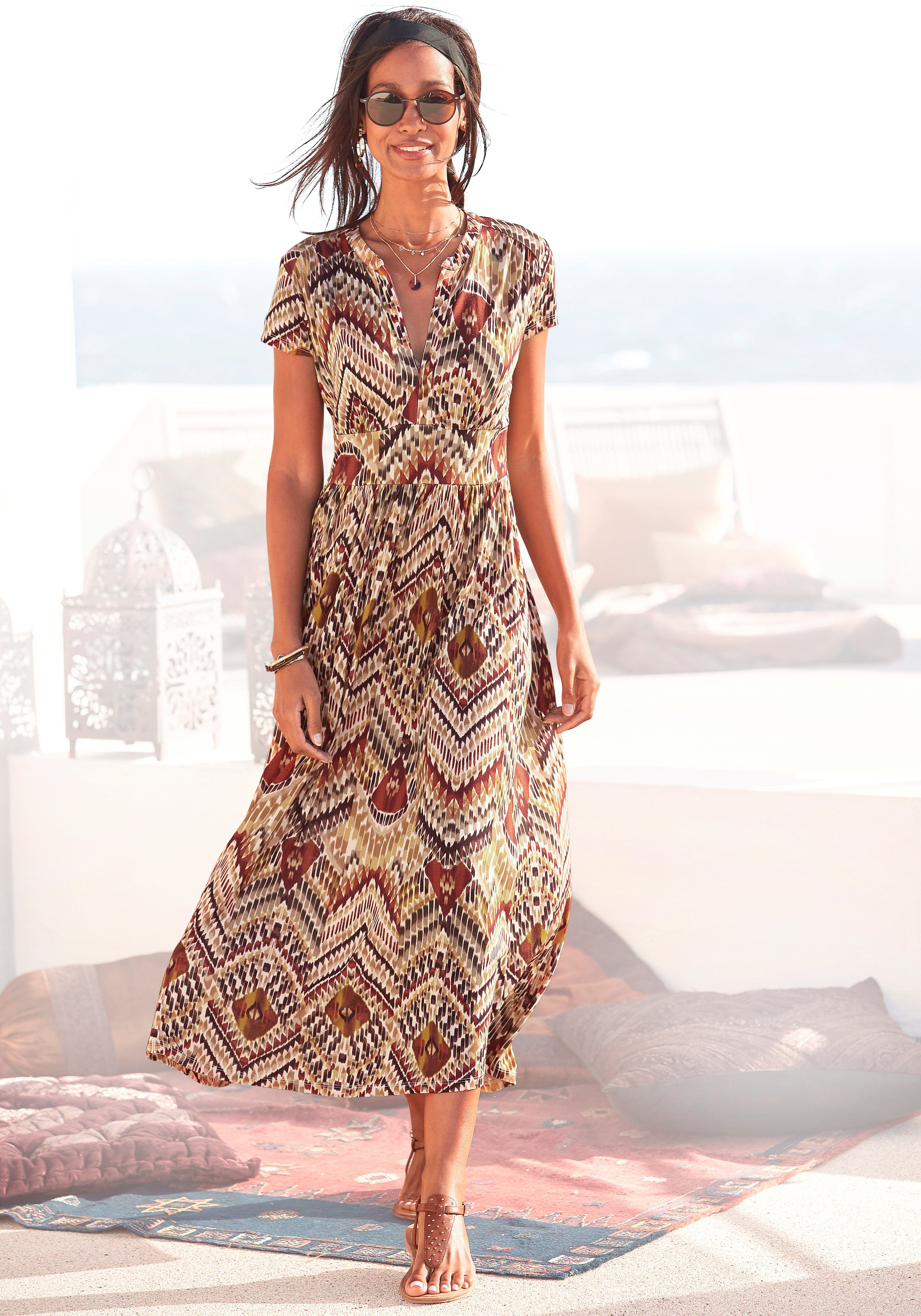Lascana Midi-jurk met ethno print snel gevonden | LASCANA