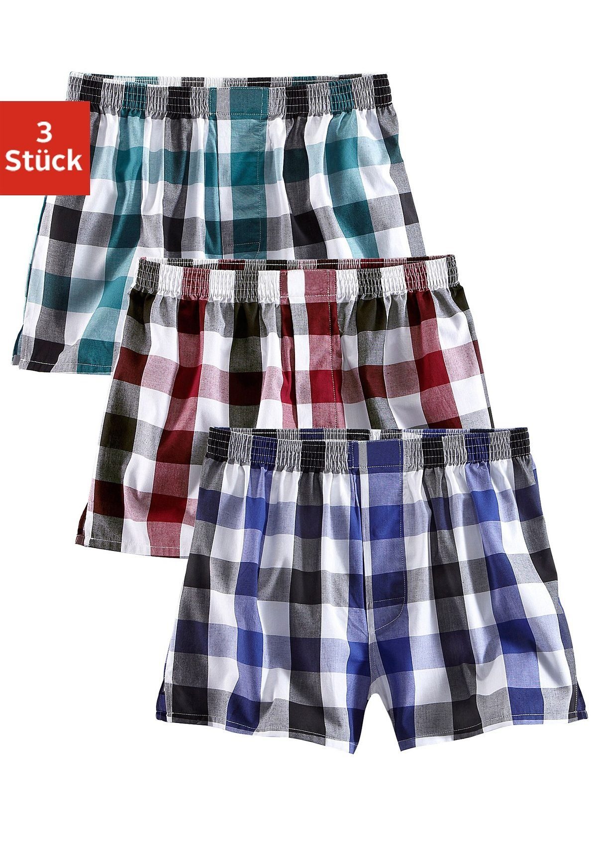 NU 20% KORTING: le jogger® Boxershort casual stijl met een comfortabele pasvorm (set, 3 stuks)