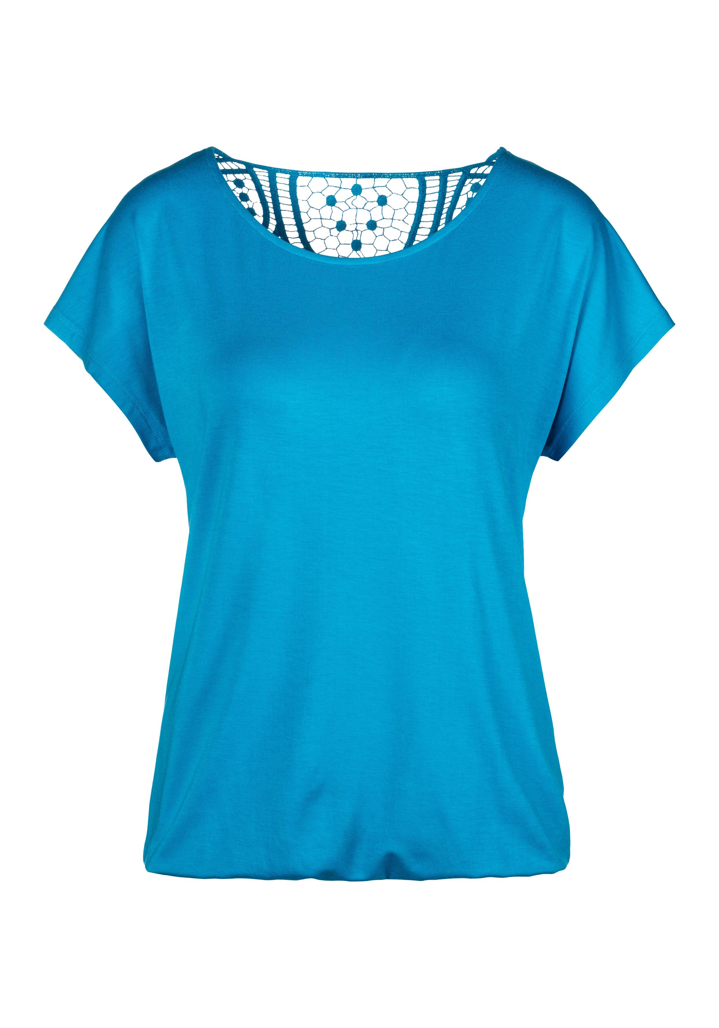 Vivance Shirt met korte mouwen Met haakwerk aan de achterkant shirts maat 40/42 blauw