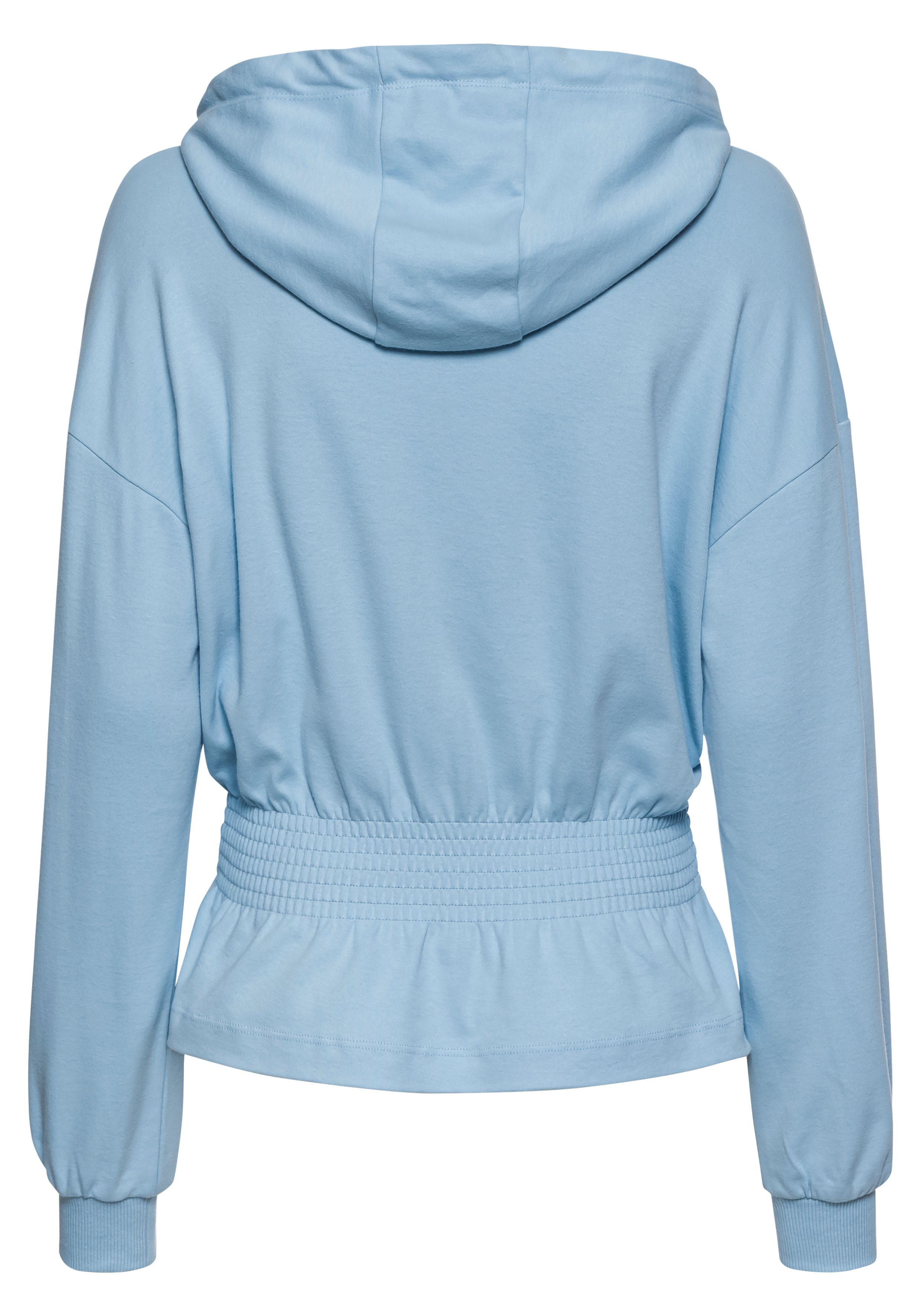 Lascana Hoodie met elastische rimpeling in de taille, loungewear