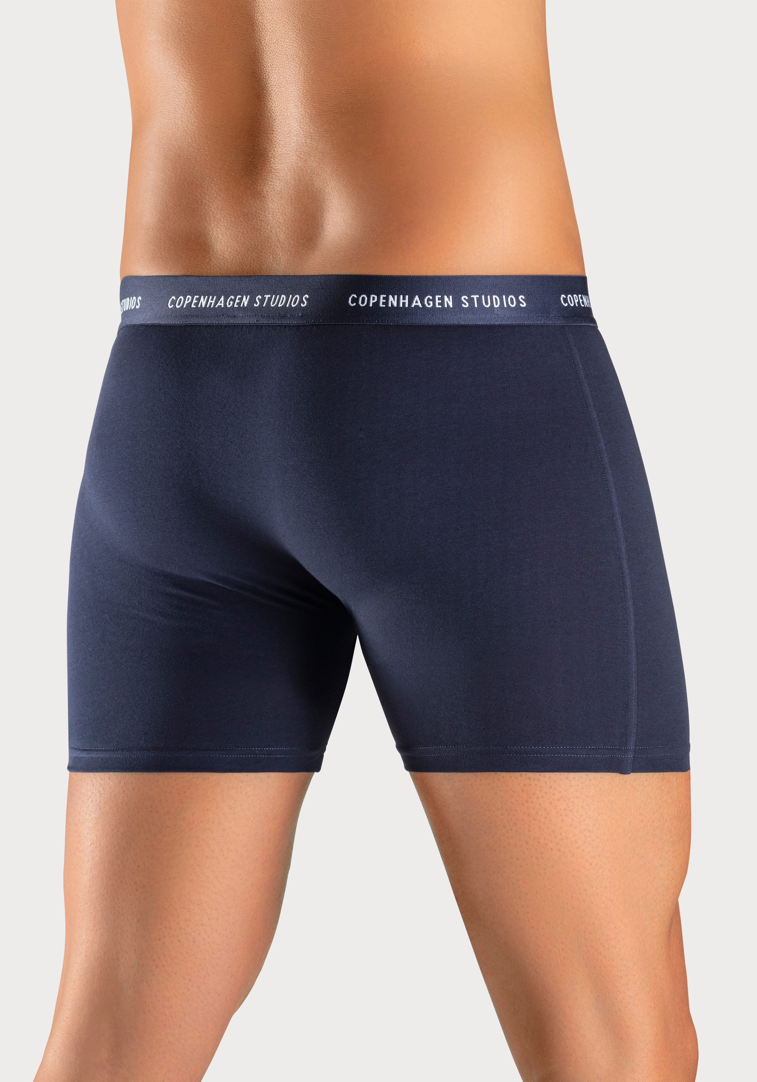 Copenhagen Studios Boxershort voor heren met langere pijpen en logo-tailleband (3 stuks)
