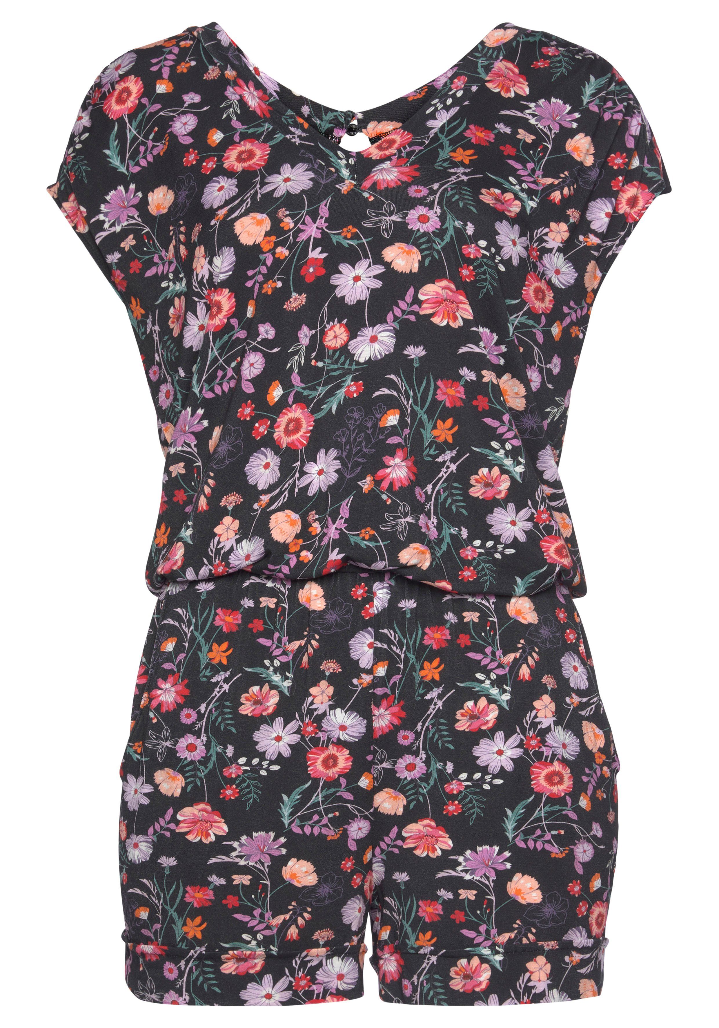Lascana Korte jumpsuit met bloemenprint