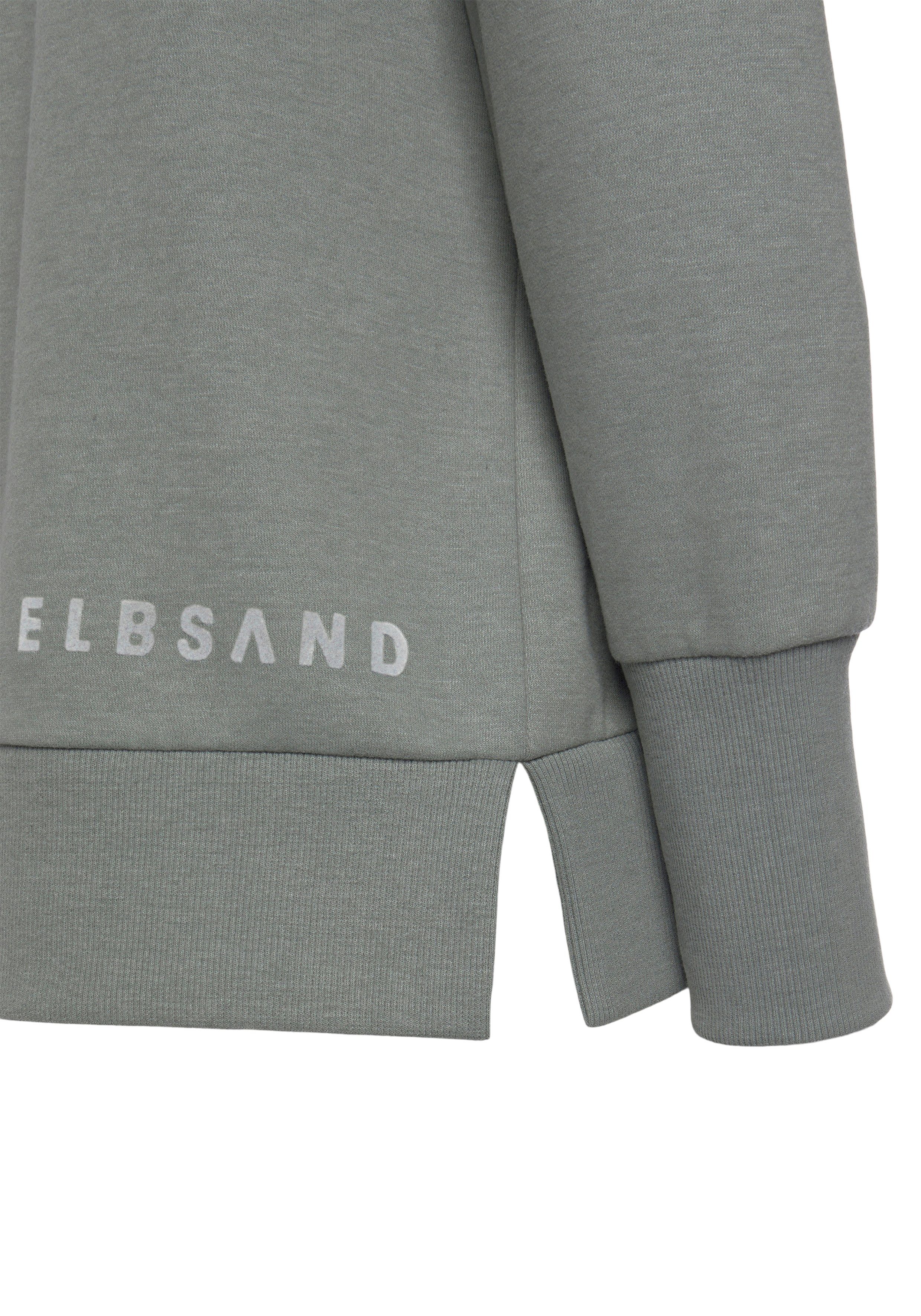 Elbsand Hoodie Svana met logoprint, comfortabele hoodie, zijslitsen