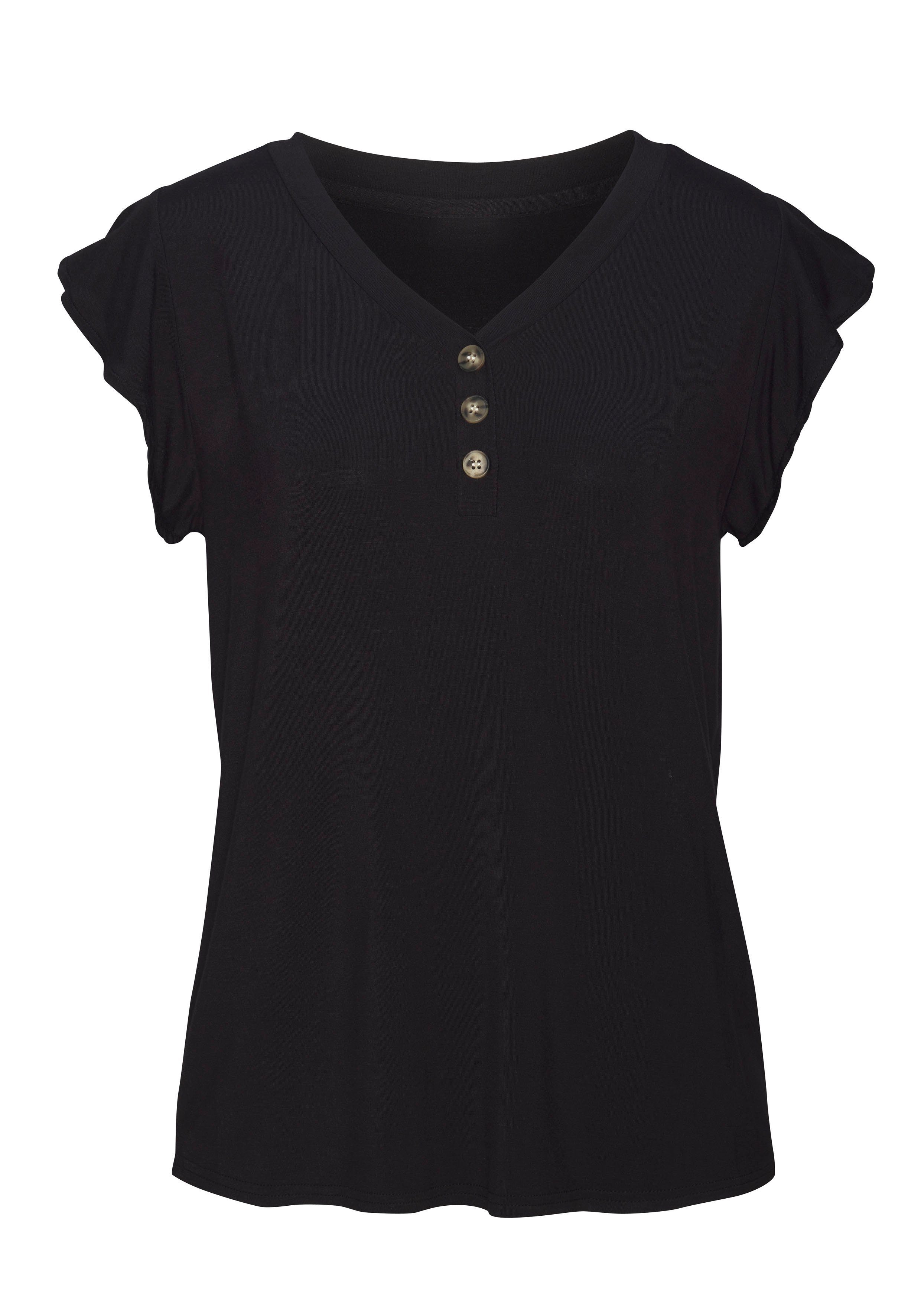 Lascana Shirt Met sierknoppen in hoornlook (2-delig, Set van 2)