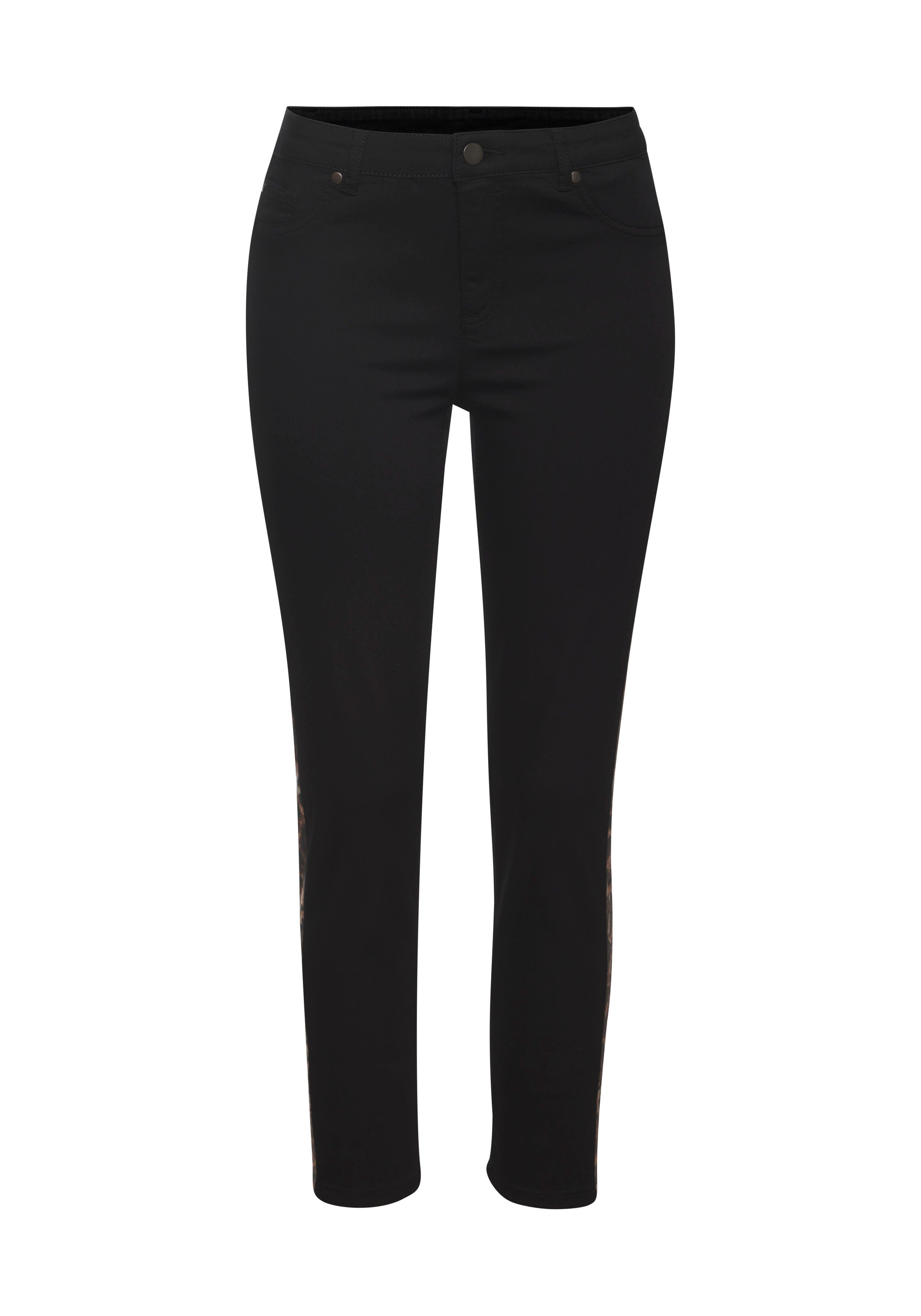 Lascana 7/8-jegging met dierenprint aan de zijkant, elastische skinny jeans van katoenmix