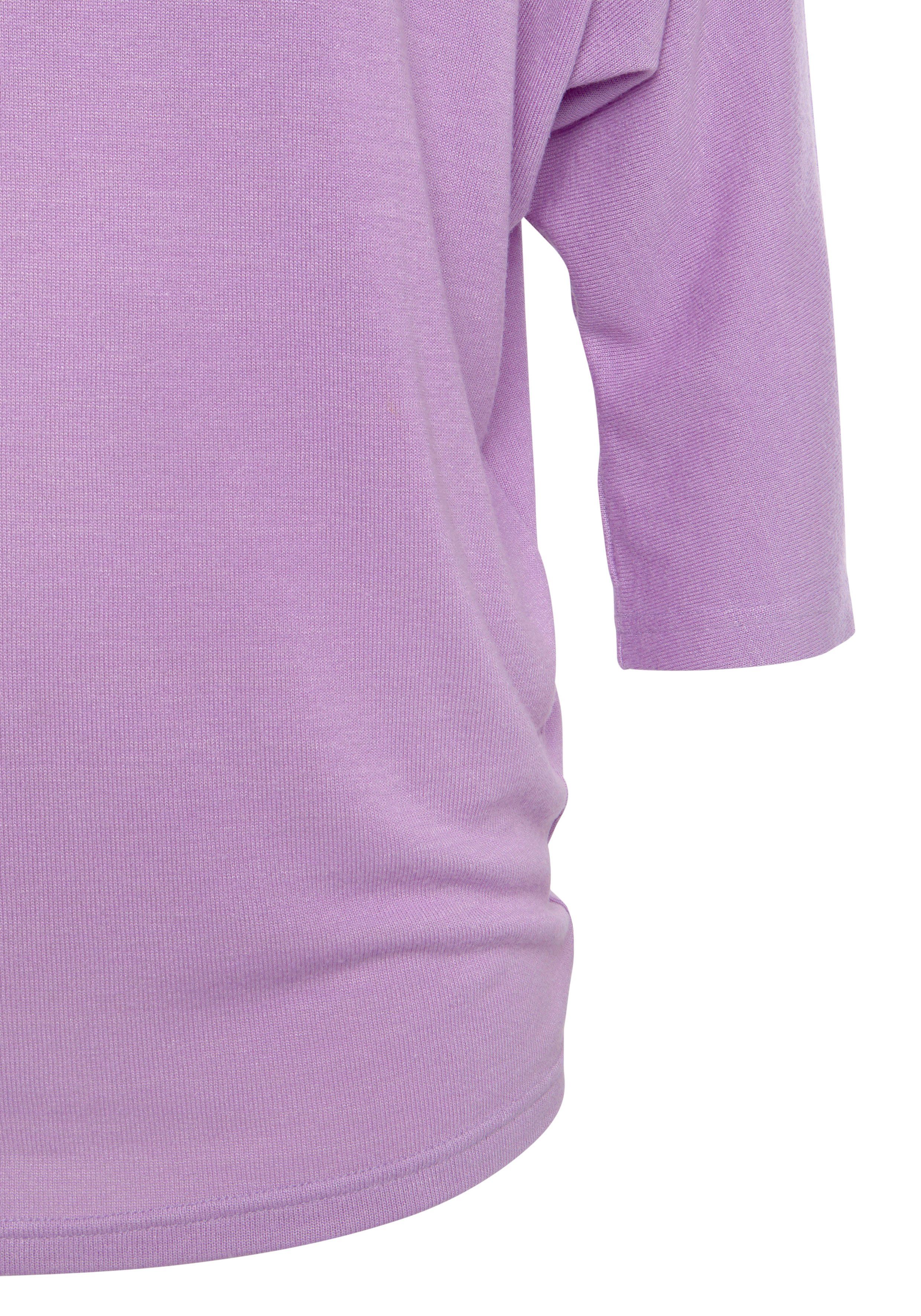 Lascana Shirt met 3/4-mouwen Met vlindermouwen van zachte fijn gebreide kwaliteit met viscose (1-delig)