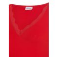 lascana pyjama top met inzet bovenaan rood