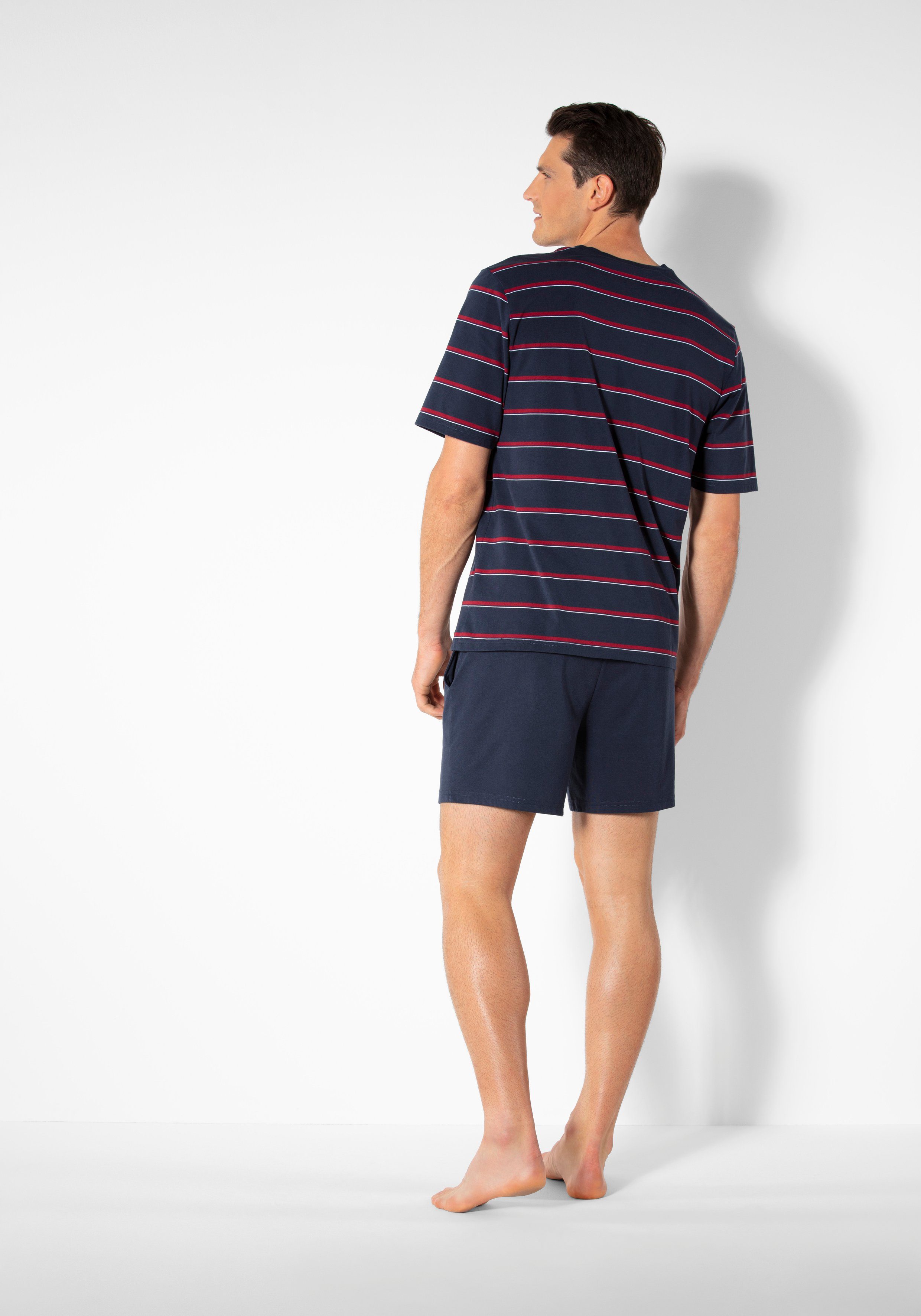 H.I.S Pyjama Pyjama met garenverfde strepen (2-delig, 1 stuk)