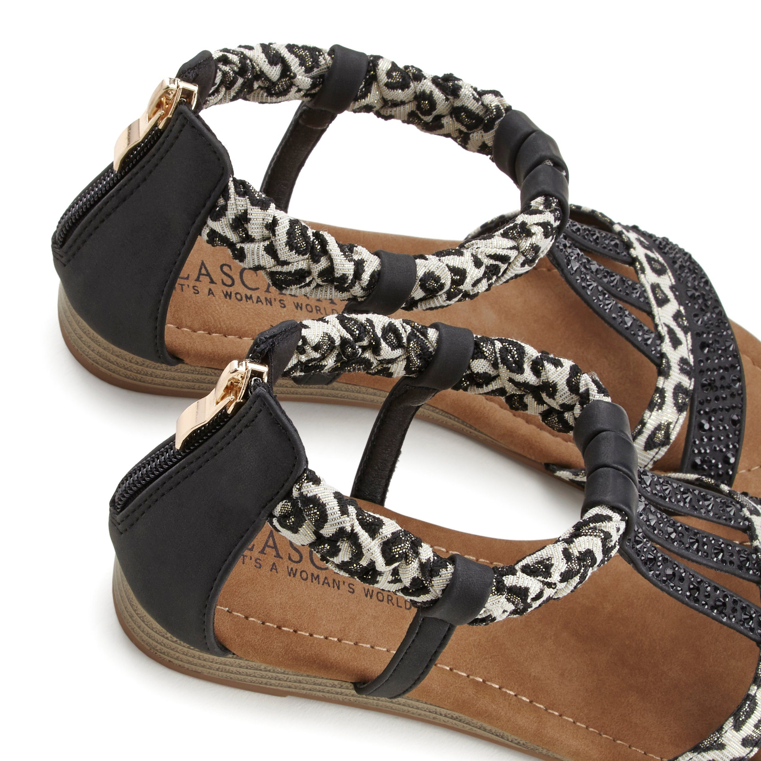 Lascana Sandalen Zomerschoen Sandalette, zomerschoen met versiering en kleine sleehak VEGAN