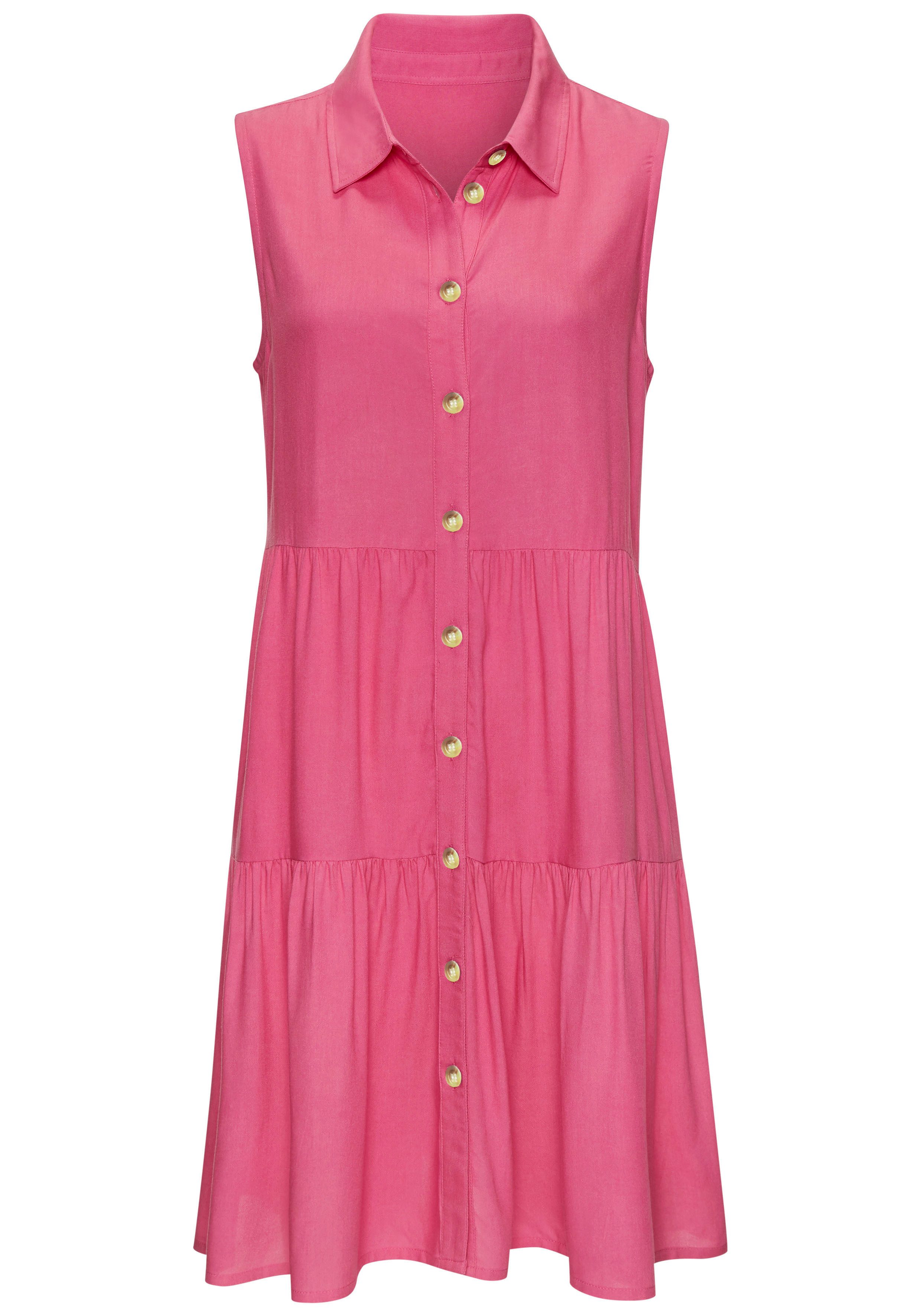 Vivance Zomerjurk van geweven viscose, blousejurk met knoopsluiting en overhemdkraag