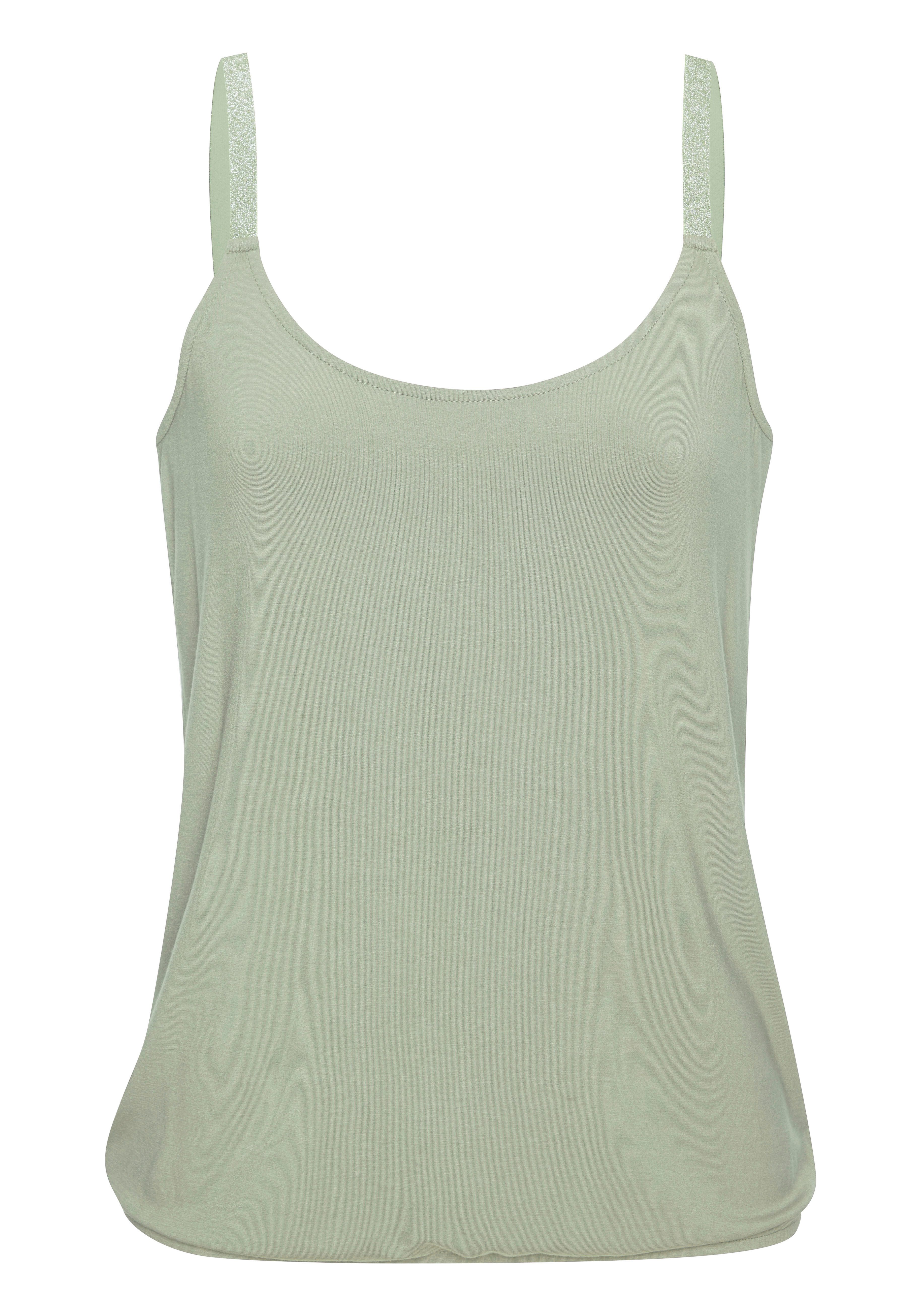 Vivance Top Met elastische glitters van zachte viscose-stretch (Set van 2)