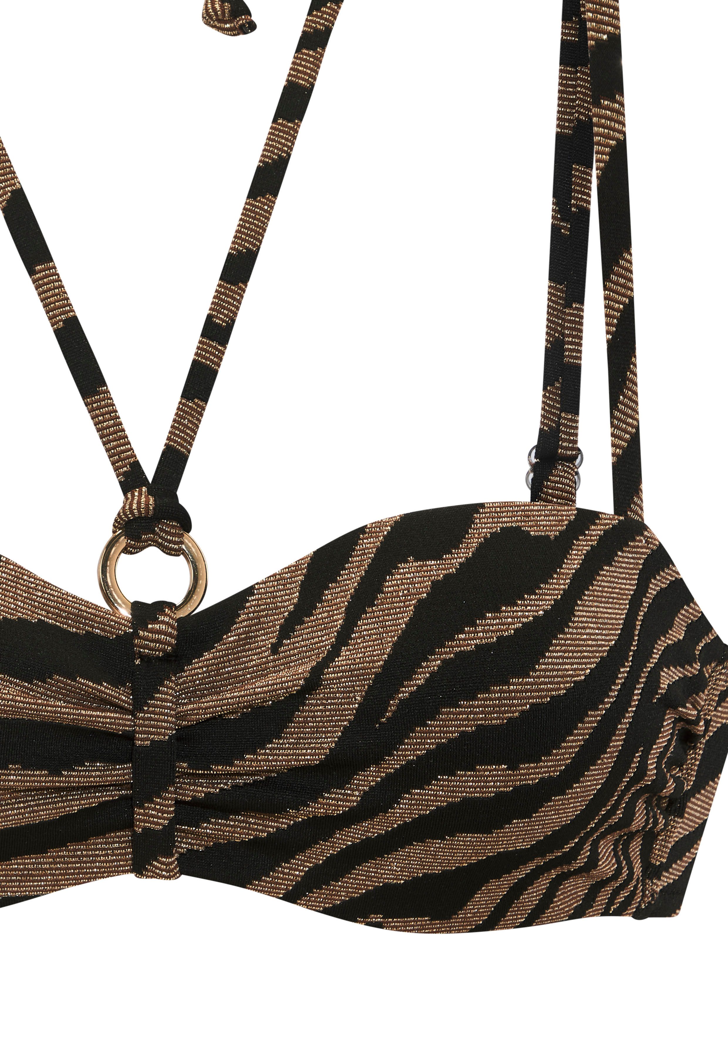 Bruno Banani Beugelbikini in bandeaumodel in tweekleurige animal-look