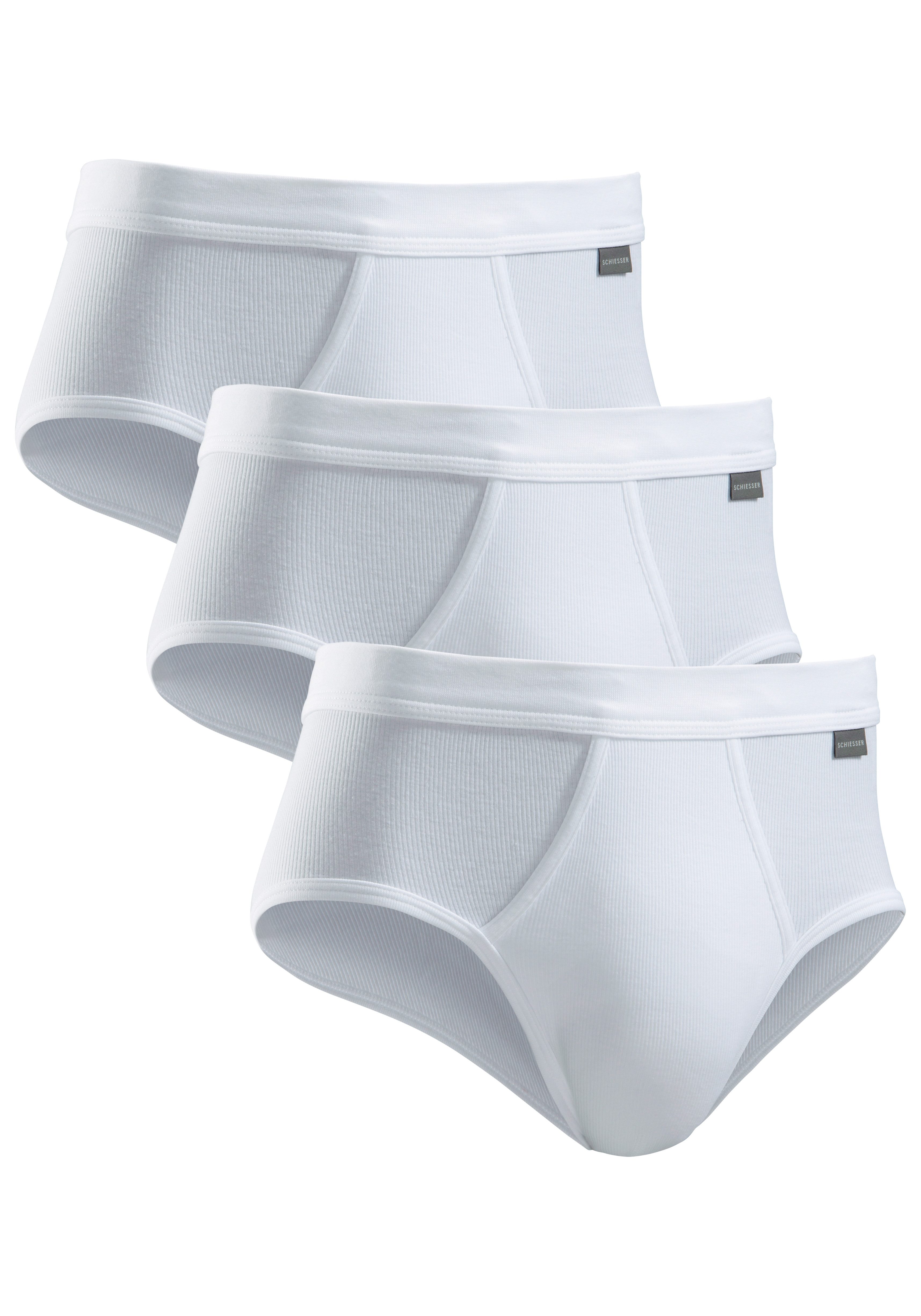 Schiesser Slip Homme Côte Double – Coton Blanc – Lot De 1 à 5 – Neuf