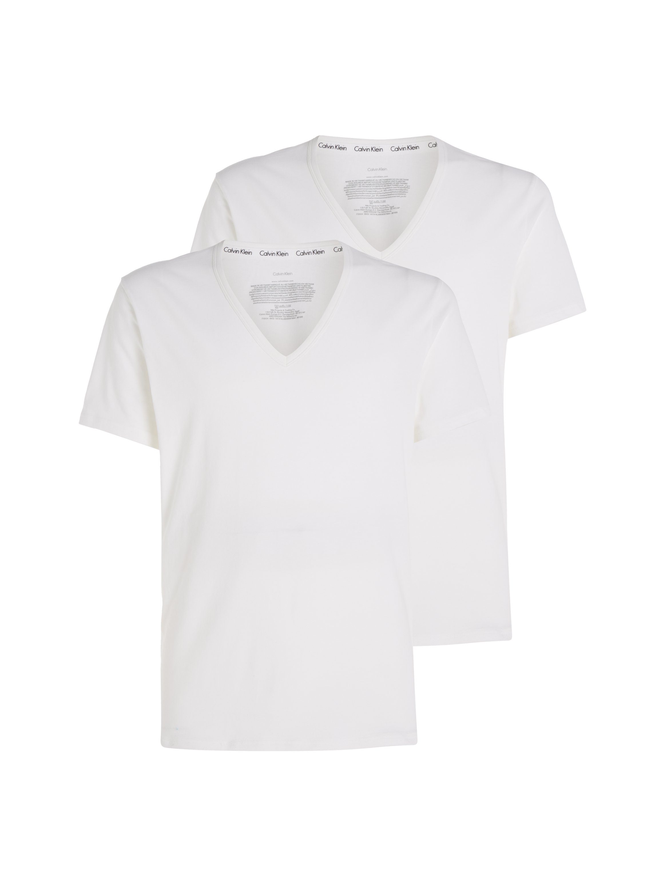 Calvin Klein Shirt met V-hals Modern Cotton Stretch (Set van 2)