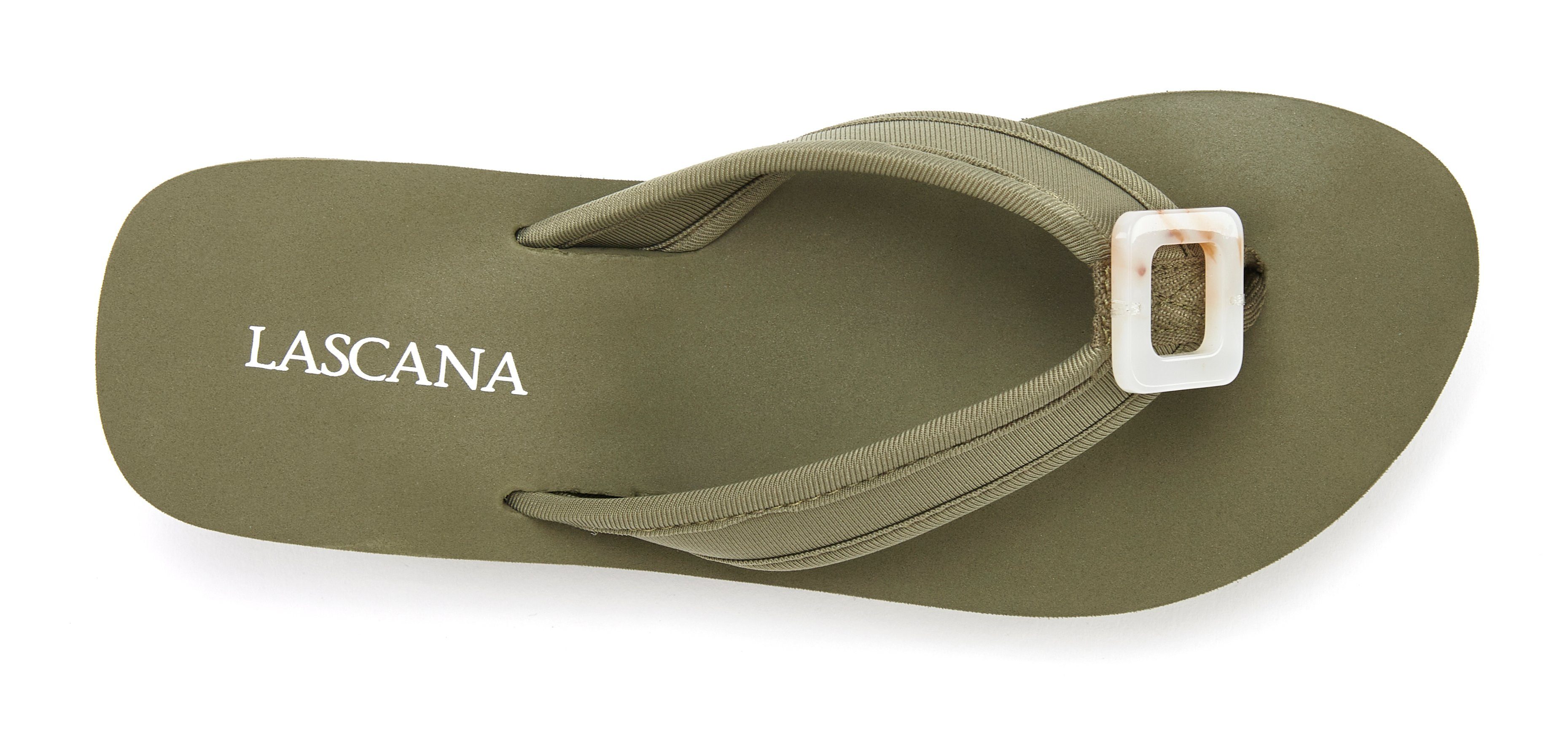 Lascana Badslippers Sandaal, pantoffel, badslipper met decoratieve applicatie VEGAN